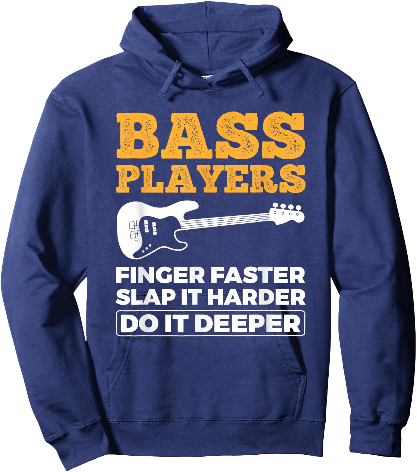 Bass Players Finger Faster Bassist Bass Guitar Hoodie - Hoodie | Navy