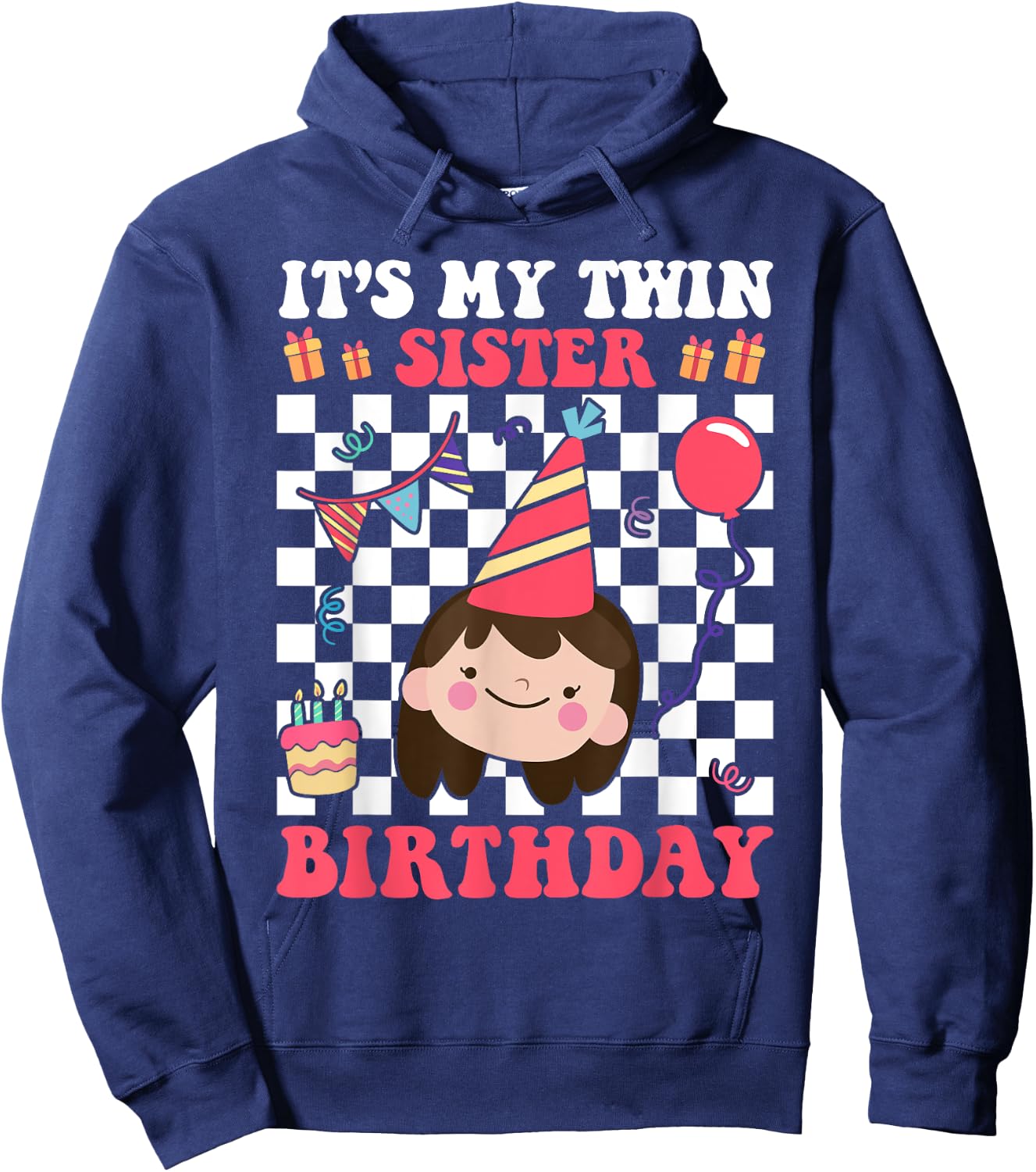 It's My Twin Sister Birthday Twins Matching Bday Party Hoodie - Hoodie | Navy