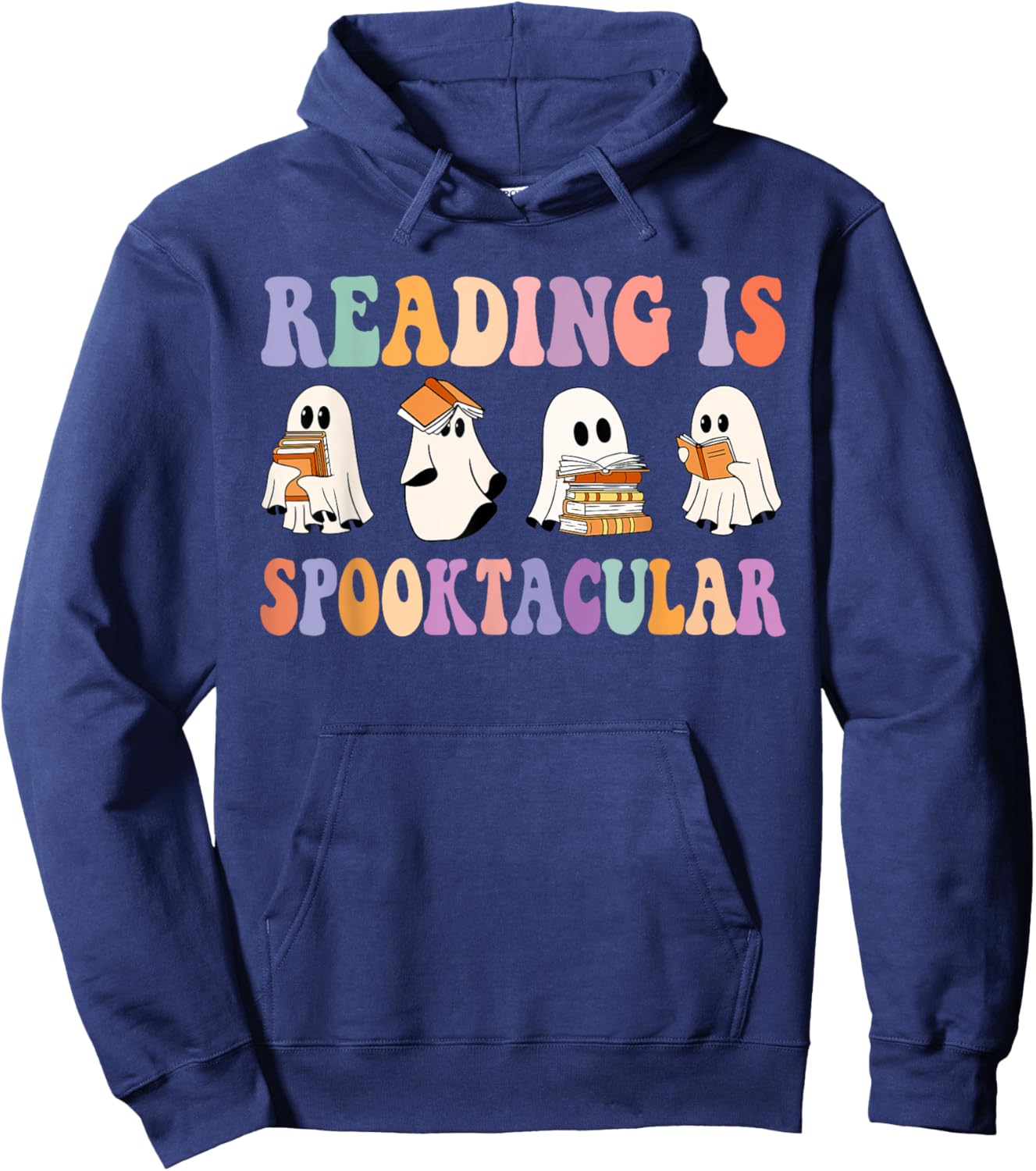 Ghost Reading Is Spooktacular Halloween Ghost Reading Books Hoodie - Hoodie | Navy