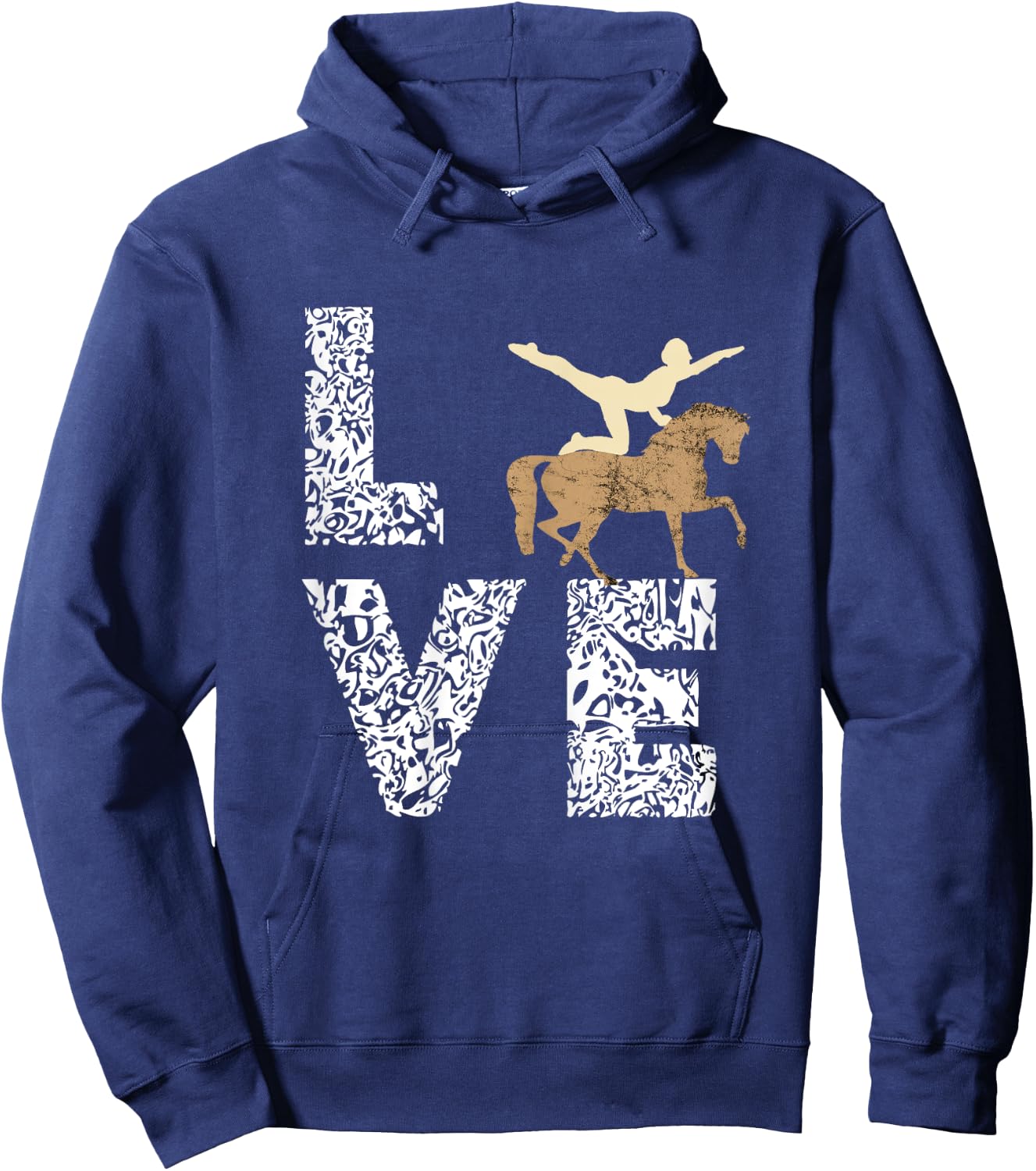 Pferdesport Reitsport Pferdenarr Vaulting Horses Acrobatics Gymnastics - Women's X-Small Black Short Sleeve Classic Fit Horse Riding Hoodie - Hoodie | Navy