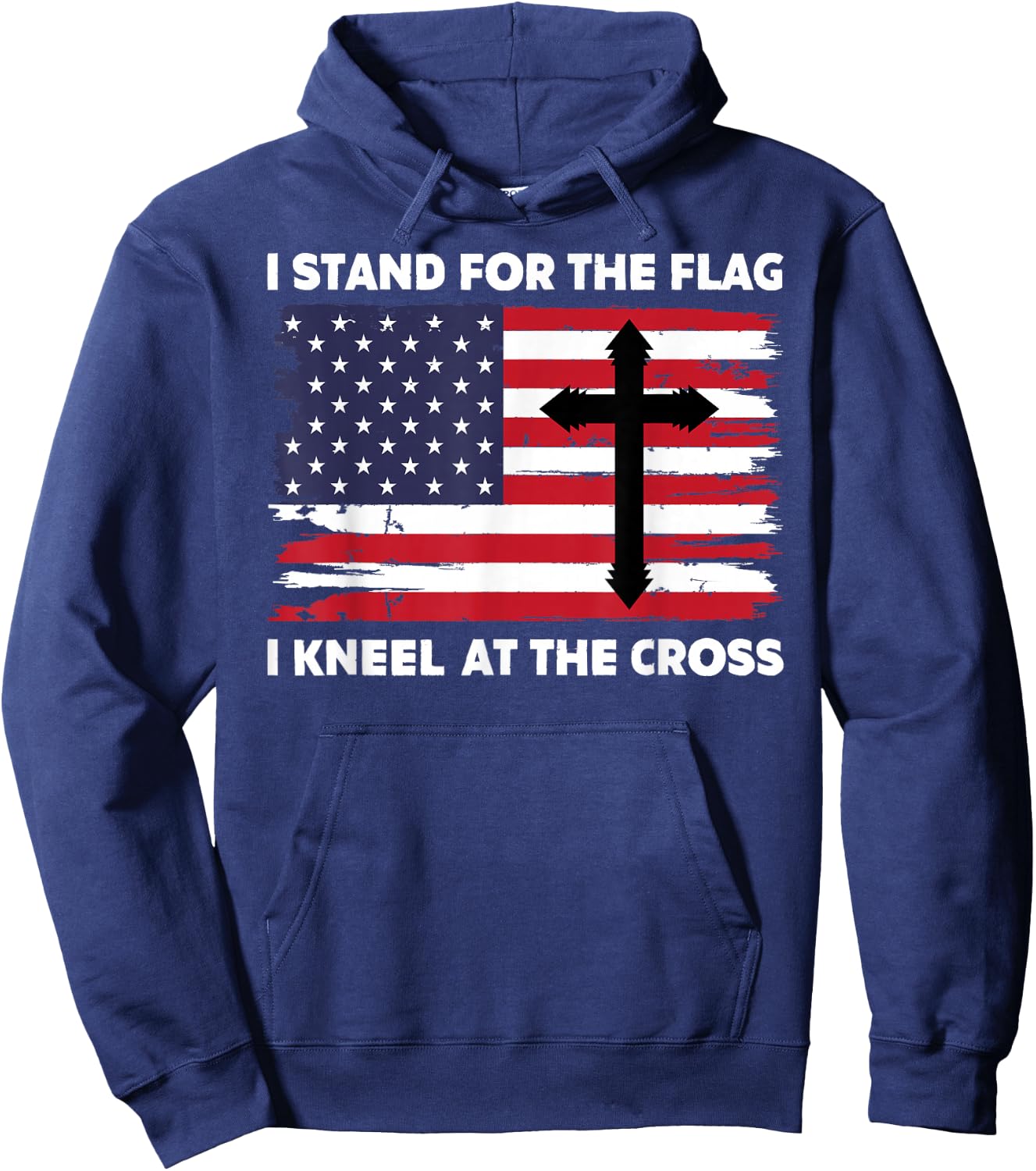 I Stand For The Flag I Kneel at The Cross Hoodie - Hoodie | Navy