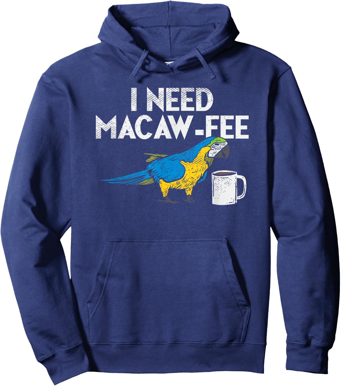 Funny Parrot Macaw And Coffee I Scarlet Macaw Owner Hoodie - Hoodie | Navy