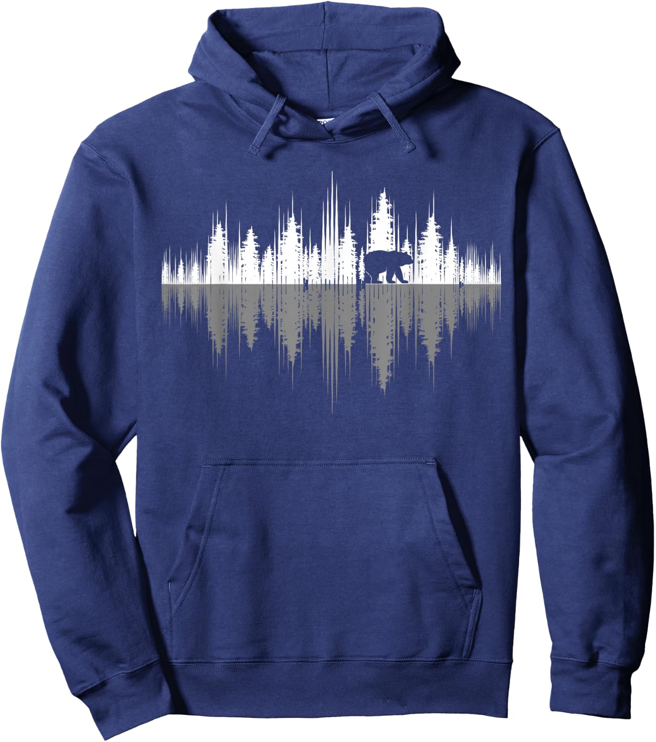Wildlife Animal Outdoor Trees Reflection Forest Nature Bear Hoodie - Hoodie | Navy