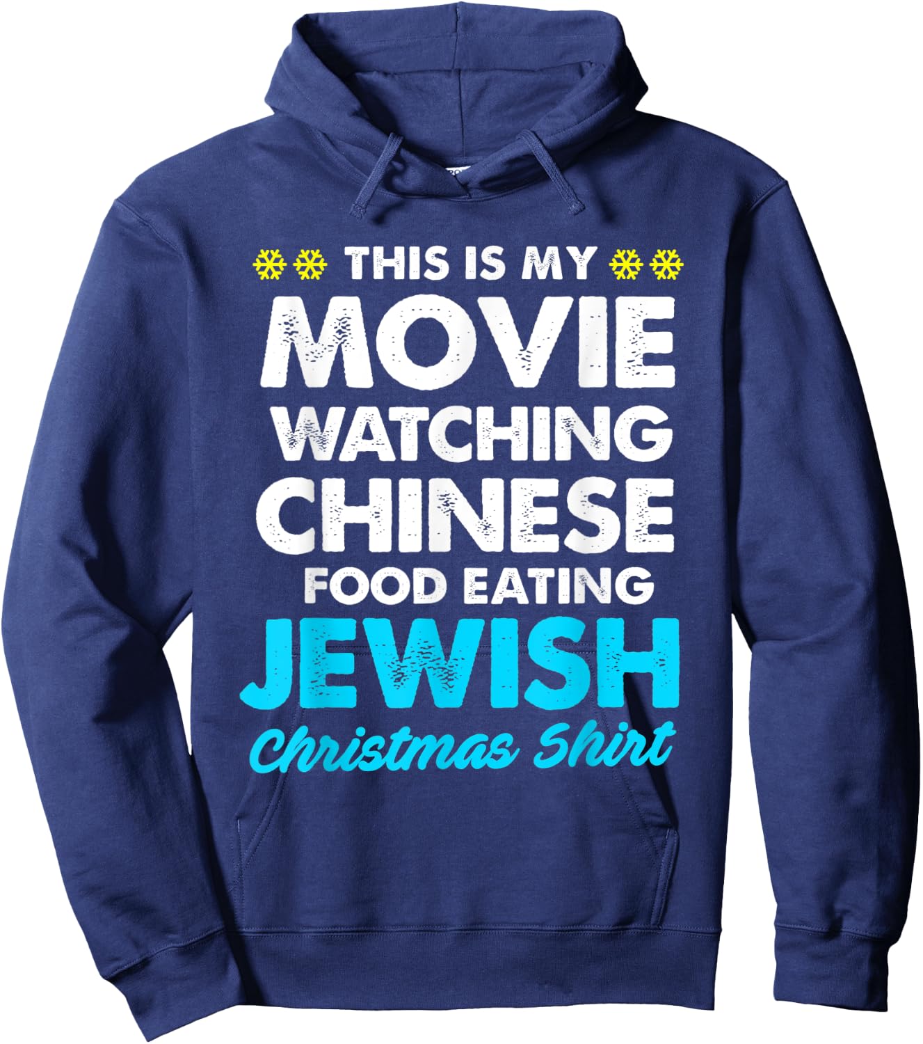 Funny Hanukkah This Is My Christmas Movie Watching Hoodie - Hoodie | Navy