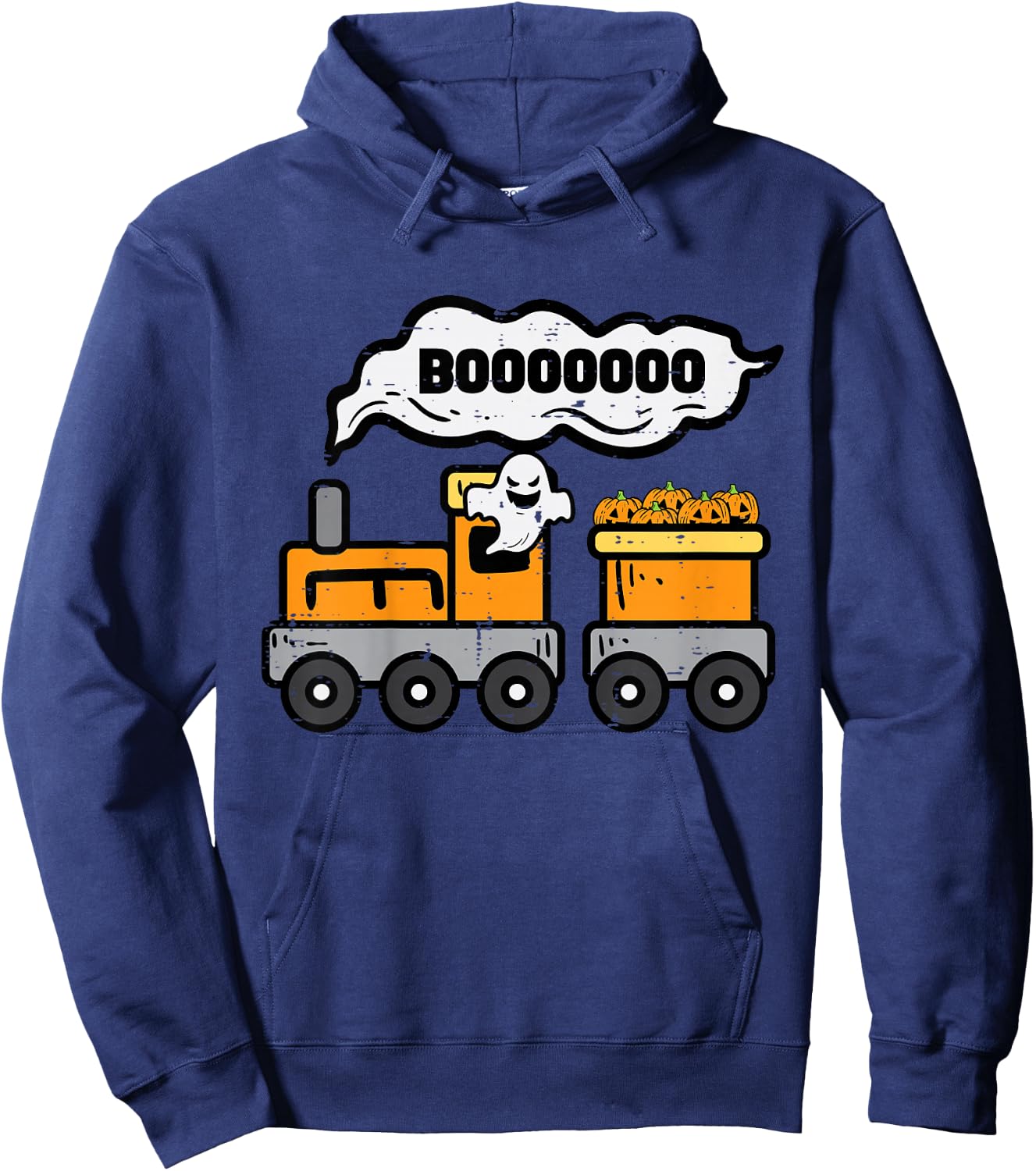Kids Halloween Train Boo Ghost Costume Boys Kids Toddler Youth Hoodie - Hoodie | Navy