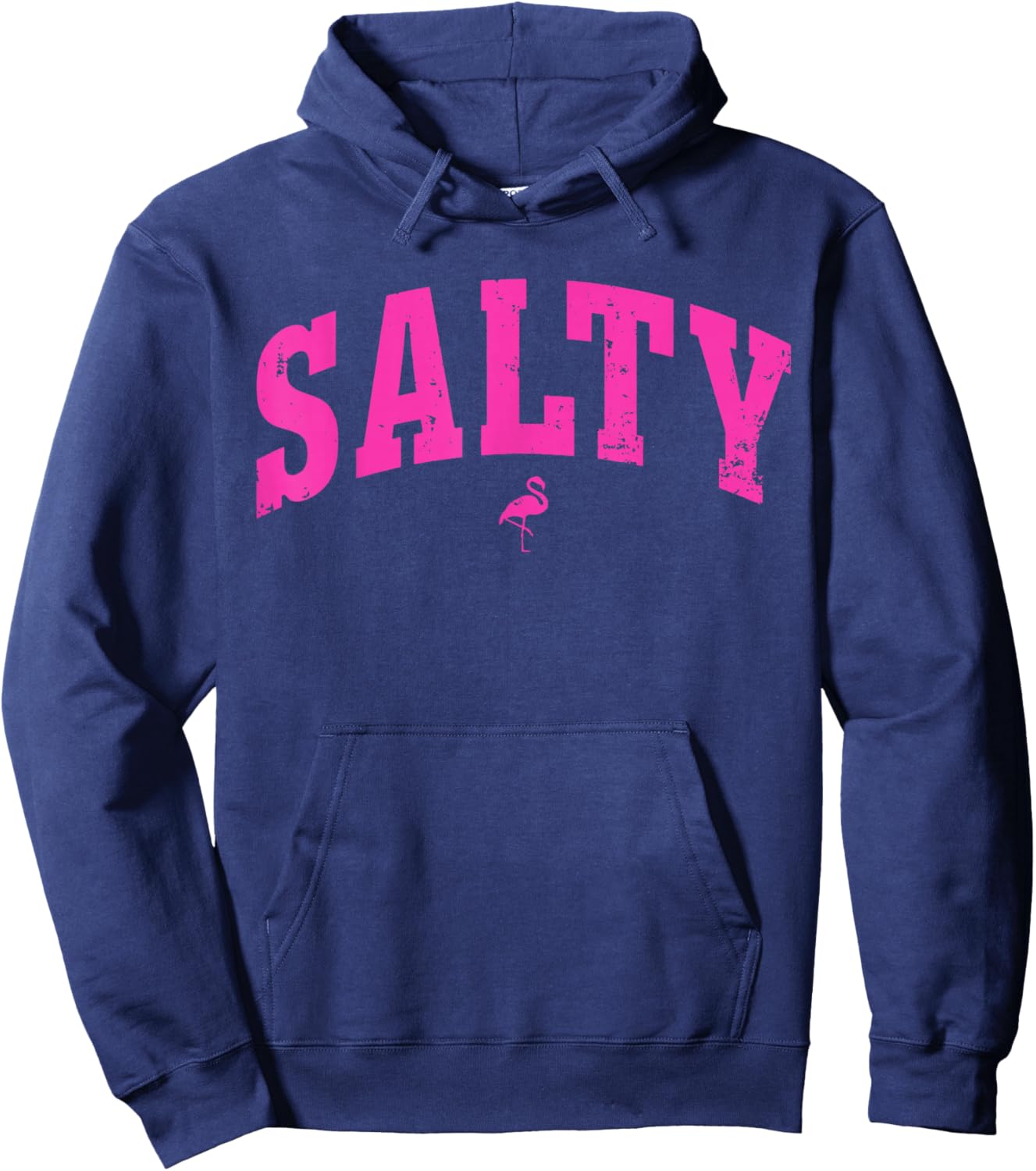 Salty Ocean Flamingo Life Coastal Summer Beach Girl Trendy Hoodie - Hoodie | Navy