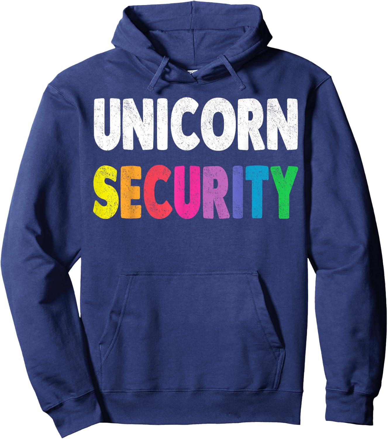 Halloween Dad Mom Daughter Adult Costume Unicorn Security Hoodie - Hoodie | Navy