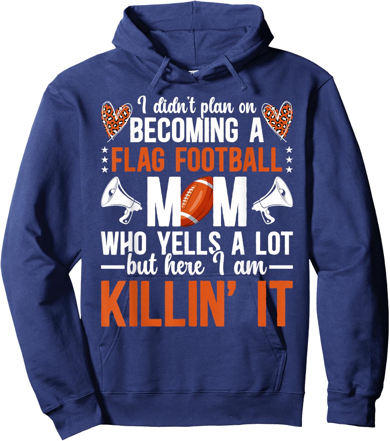 Becoming A Flag Football Mom of A Flag Football Player Mama Hoodie - Hoodie | Navy