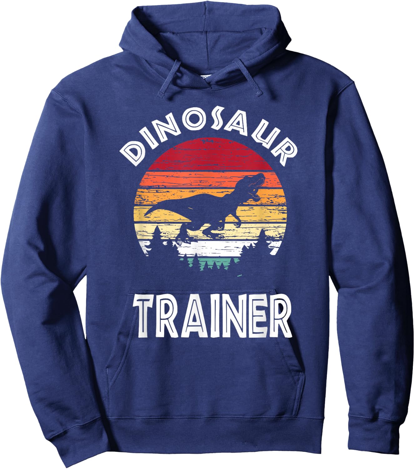 Retro Dinosaur Trainer Shirt, Family Halloween Costume Hoodie - Hoodie | Navy