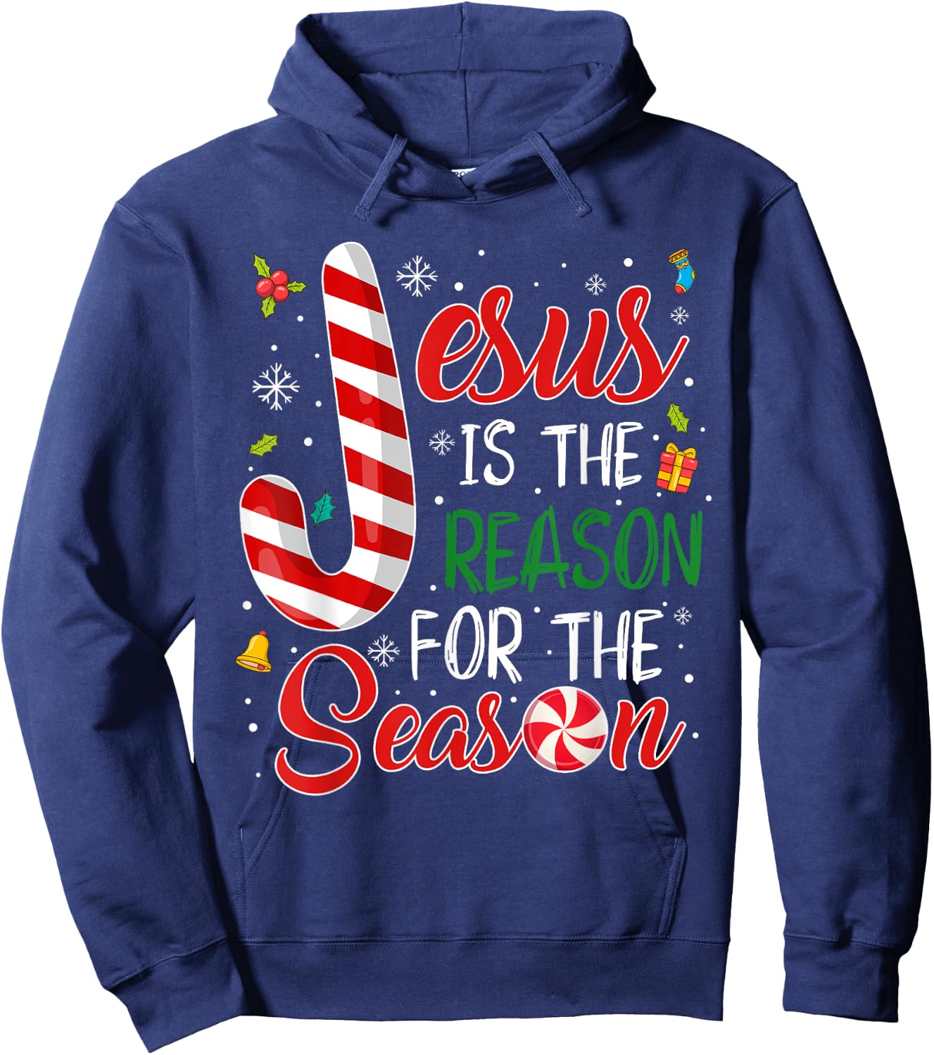 Jesus Is The Reason For The Season Christmas Pajama Gifts Hoodie - Hoodie | Navy