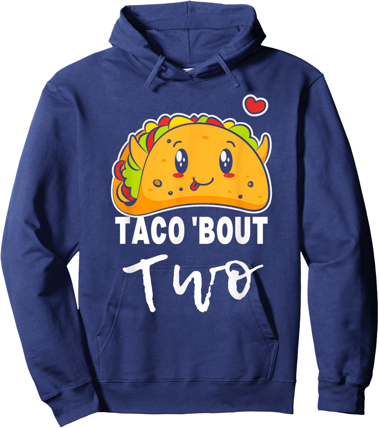 Cute Taco bout two 2nd Second birthday 2 year old Boys Girls Hoodie - Hoodie | Navy