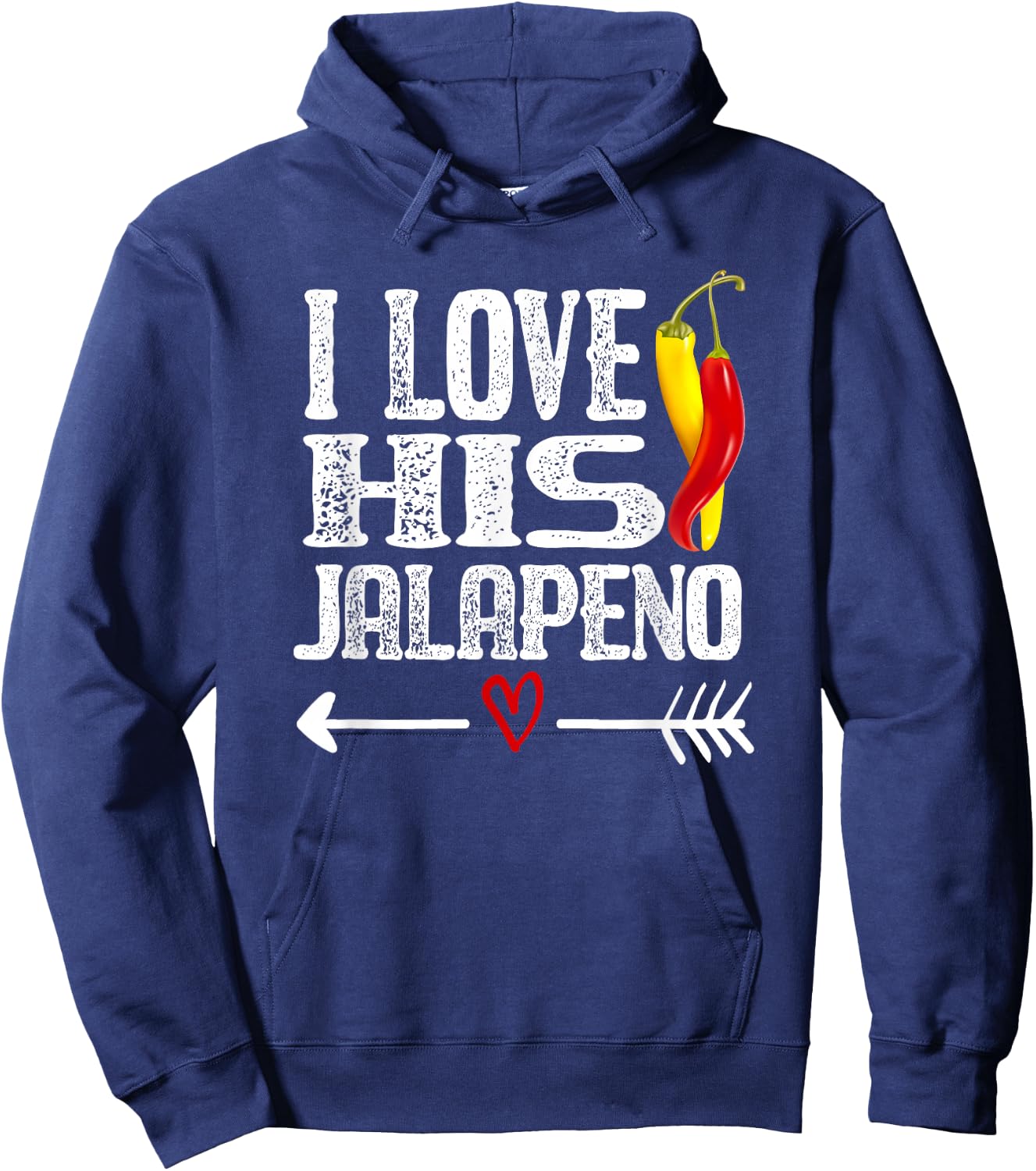 Mexican couple Cinco De Mayo I love his Jalapeno Hoodie - Hoodie | Navy