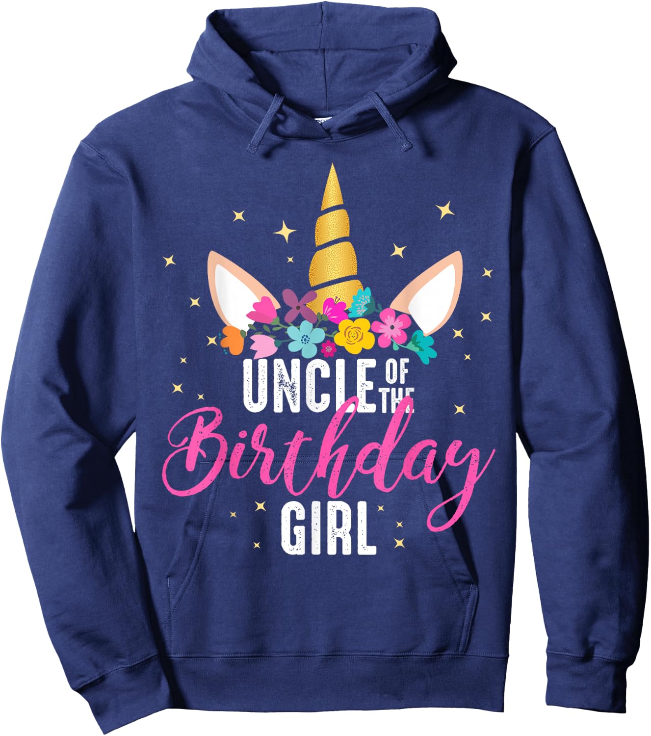 Uncle Of The Birthday Girl Uncle Gift Unicorn Birthday Hoodie - Hoodie | Navy