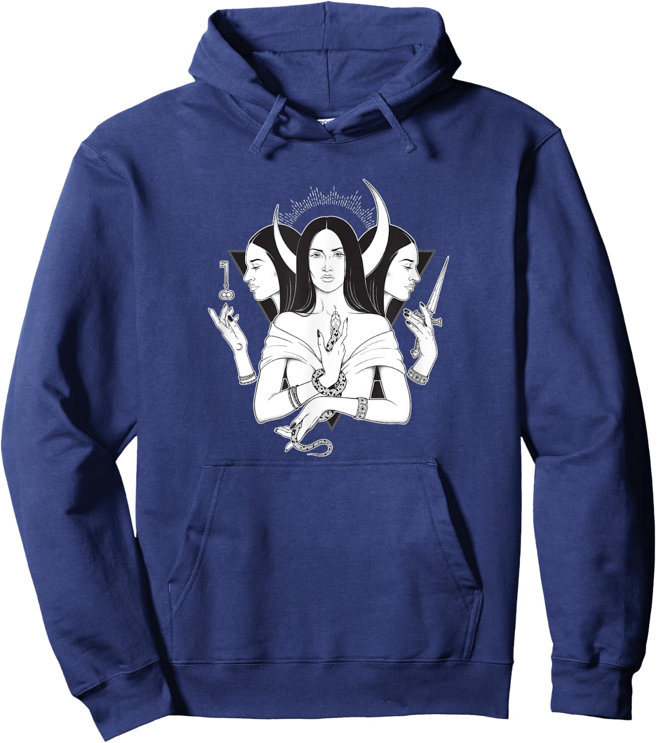 Goddess Hecate Triple Moon Goddess Pagan Wicca Triple Moon Hoodie - Hoodie | Navy