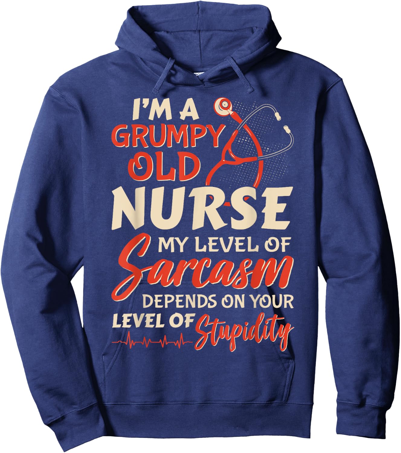 Grumpy Old Nurse Women Nursing RN LPN Medical Grandma Mom Hoodie - Hoodie | Navy