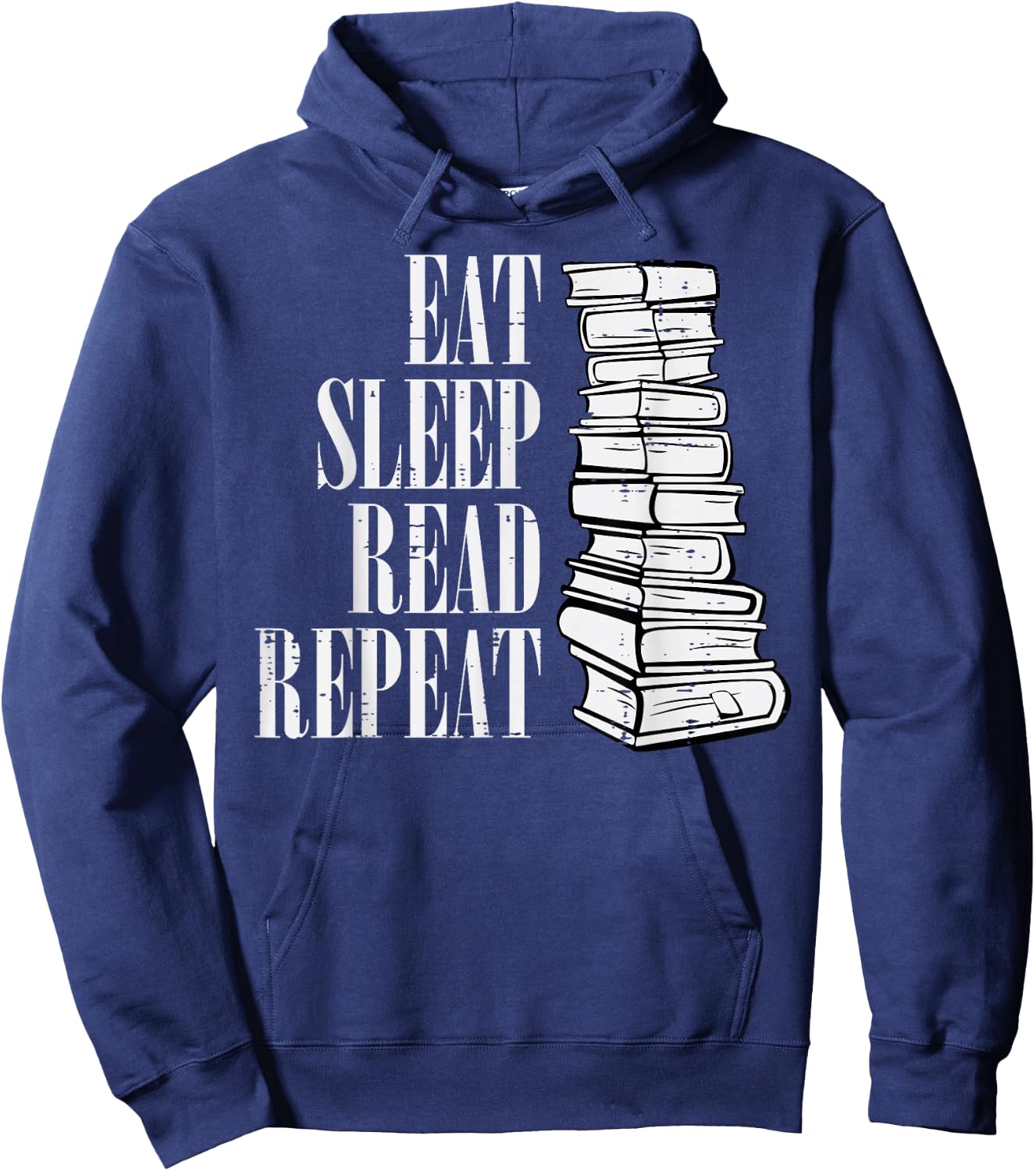 Eat Sleep Read Repeat Reading Book Librarian Men Women Kids Hoodie - Hoodie | Navy