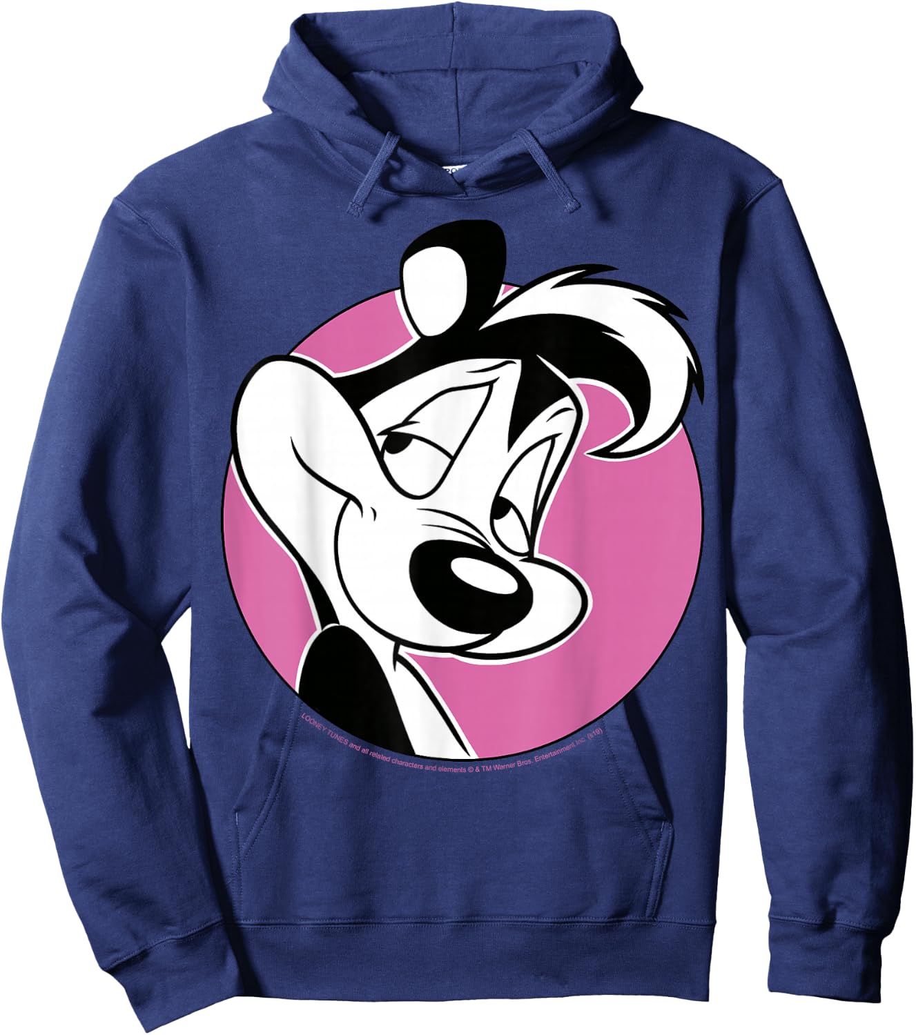 Looney Tunes Pepe Le Pew Pink Circle Portrait Small Hoodie - Hoodie | Navy