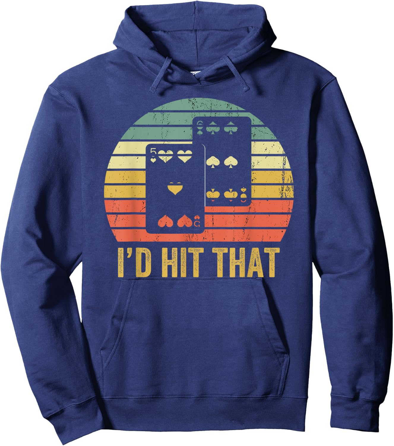 Vintage Blackjack Gambler Funny Retro Gambling Gift Hoodie - Hoodie | Navy