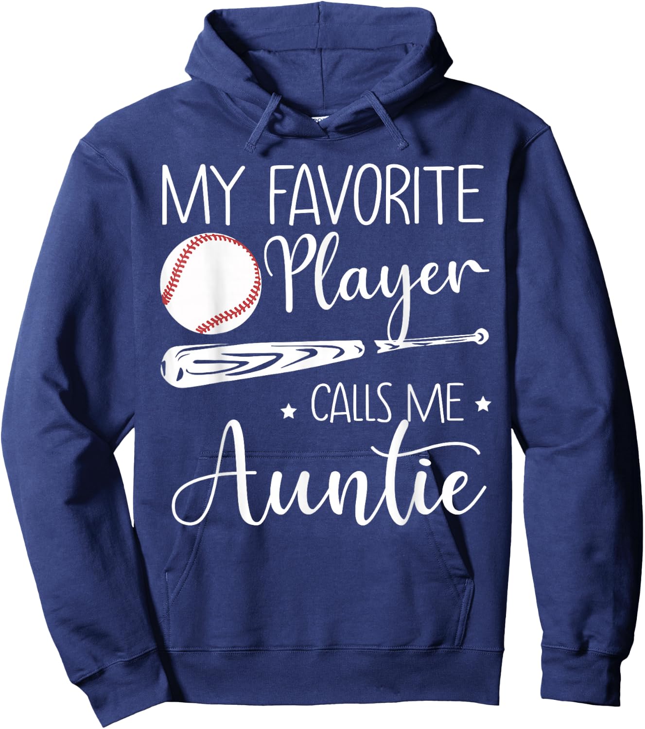 Baseball My Favorite Player Calls Me Auntie Grandma Gift Hoodie - Hoodie | Navy