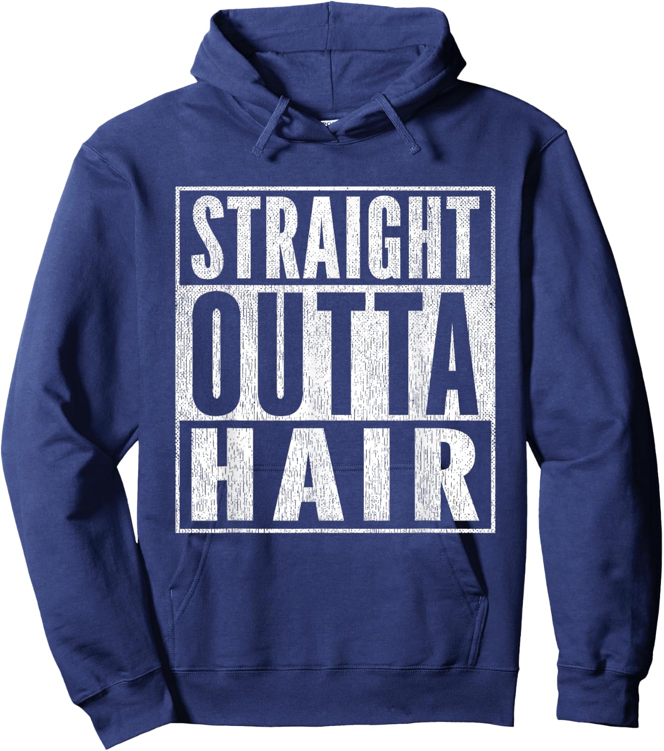 Funny Bald Joke Straight Outta Hair Loss Baldness Hoodie - Hoodie | Navy