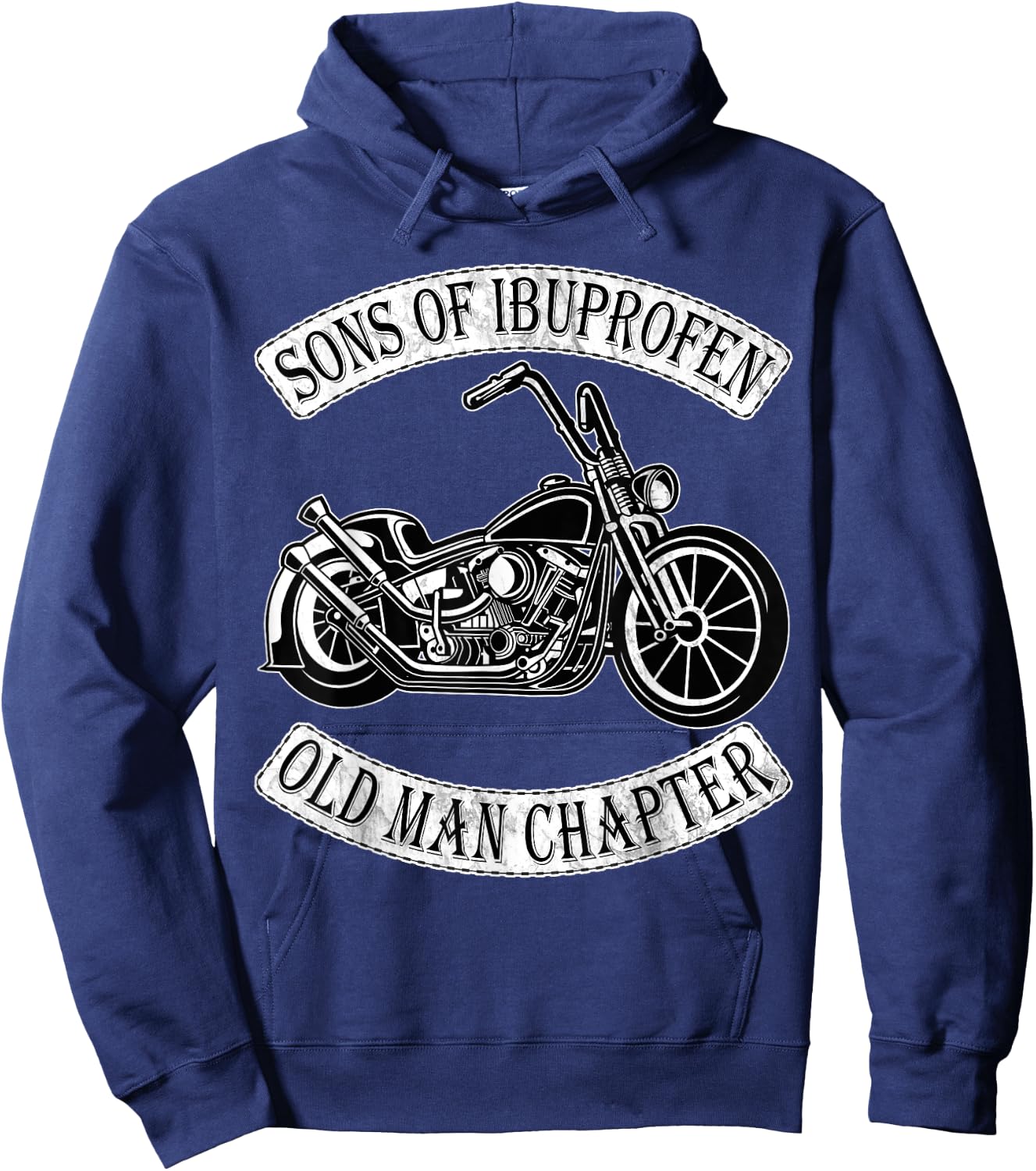 Cool Son of Ibuprofen Old Man Chapter Funny Older Biker Gift Hoodie - Hoodie | Navy
