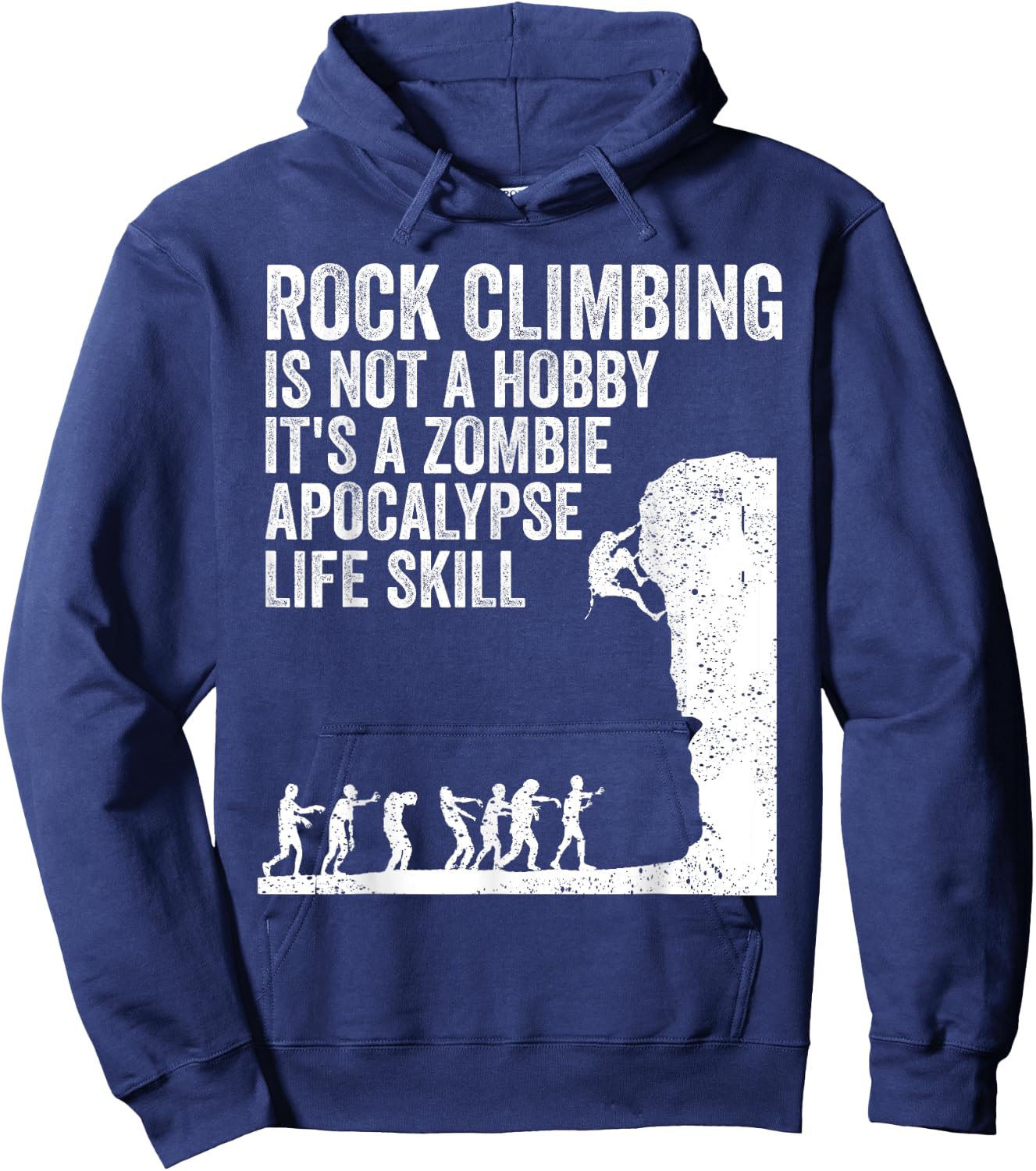 Funny Rock Climber Gift Women Cool Zombie Climbing Hoodie - Hoodie | Navy