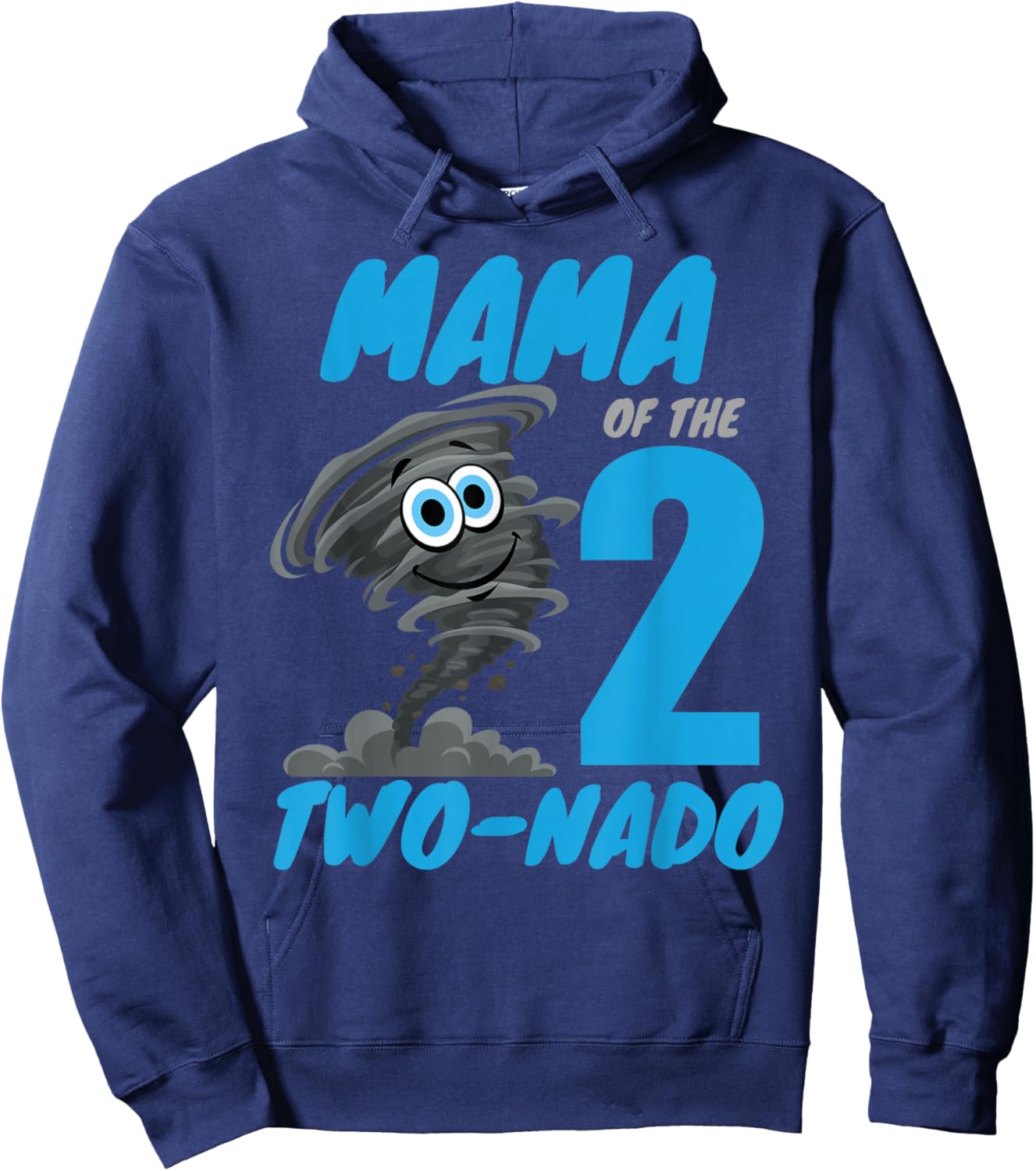 Mama of The Two-Nado Storm TorNado 2nd Two Birthday Boy Hoodie - Hoodie | Navy