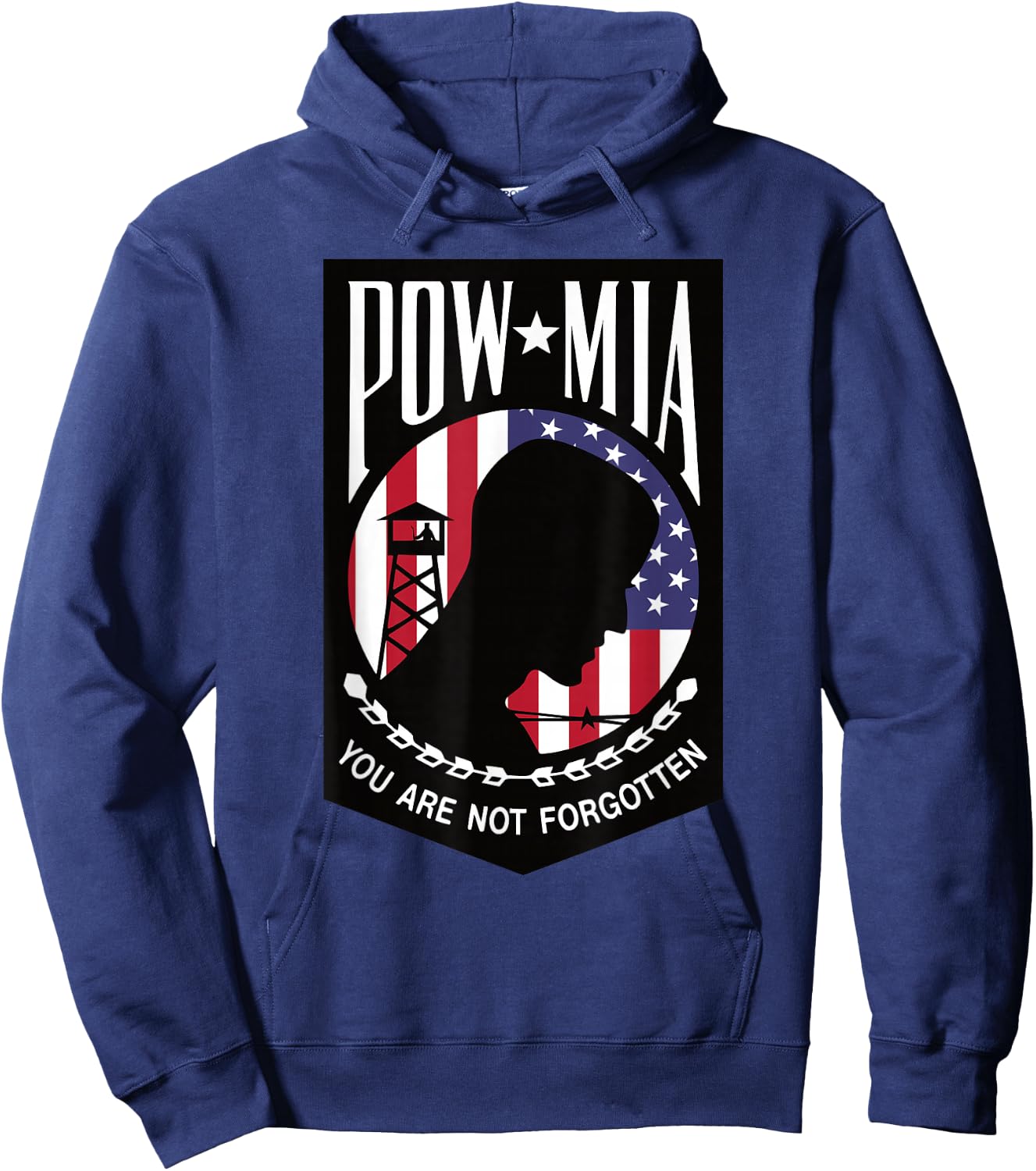 Pow Mia USA Flag You are not Forgotten Hoodie - Hoodie | Navy
