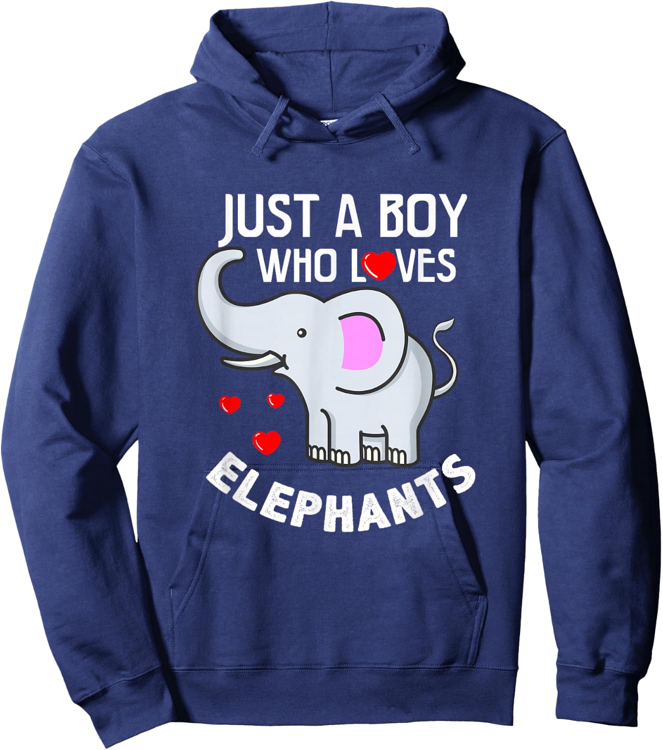 Just A Boy Who Loves Elephants Elephant Lover Gift Hoodie - Hoodie | Navy
