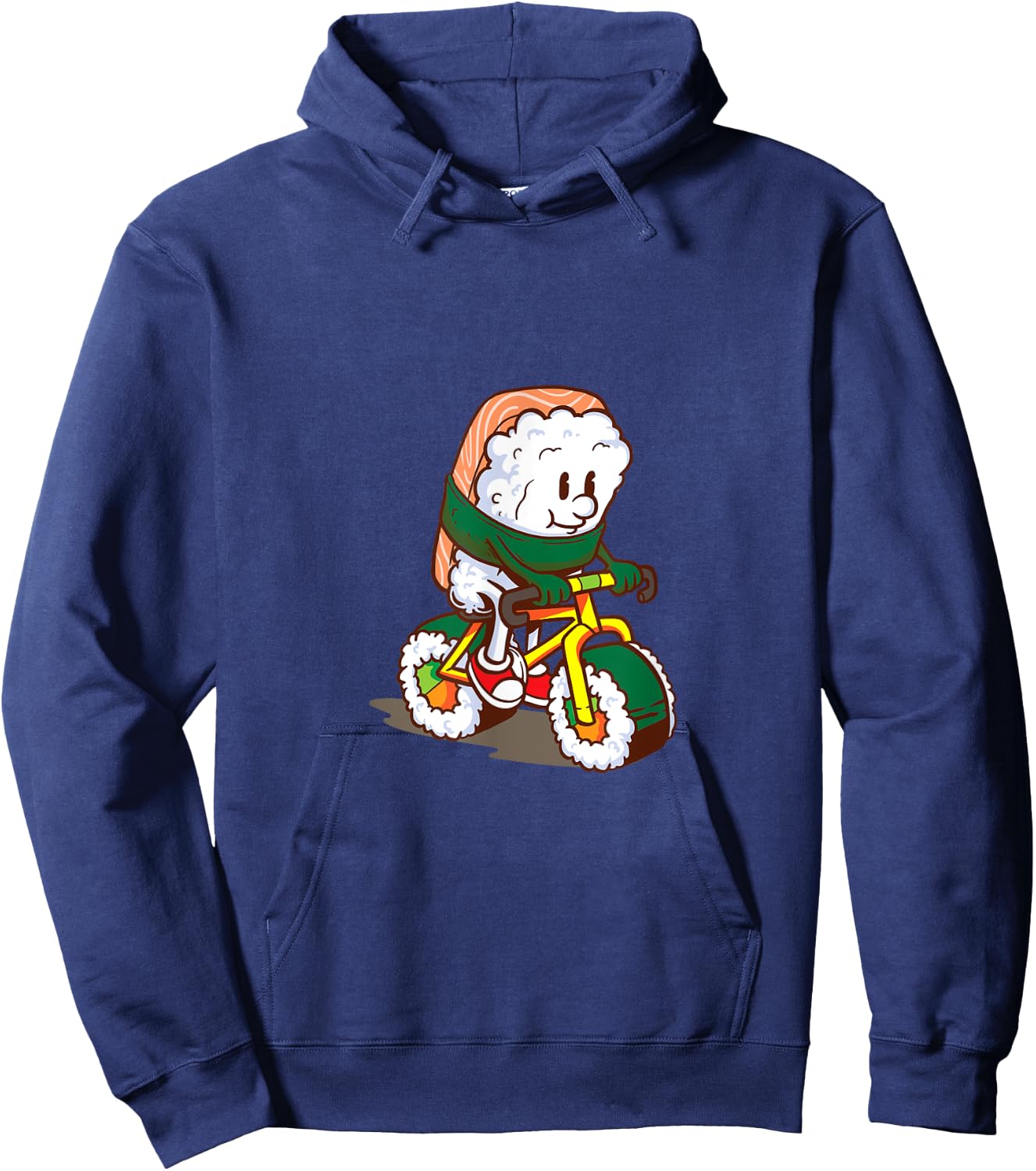 Cute Japanese Bicycle Sushi Salmon Asian Kitchen Food Hoodie - Hoodie | Navy