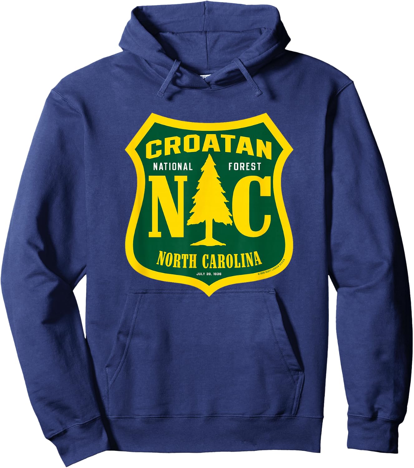 Croatan National Forest North Carolina National Forest Sign Hoodie - Hoodie | Navy