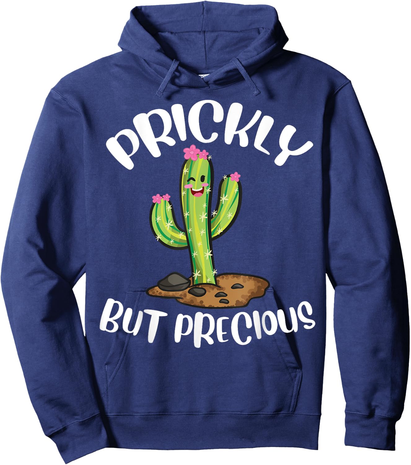 Prickly But Precious | Funny Cacti | Cute Girls Cactus Hoodie - Hoodie | Navy