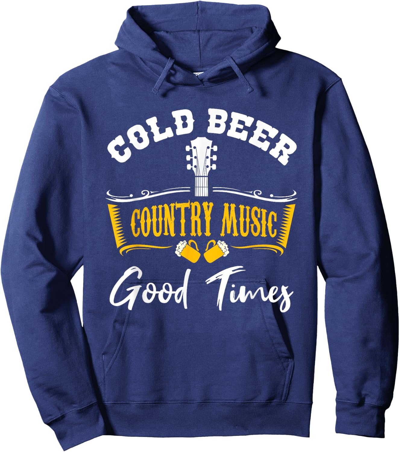 Vintage Cold Beer Country Music Good Times Musician Gift Hoodie - Hoodie | Navy