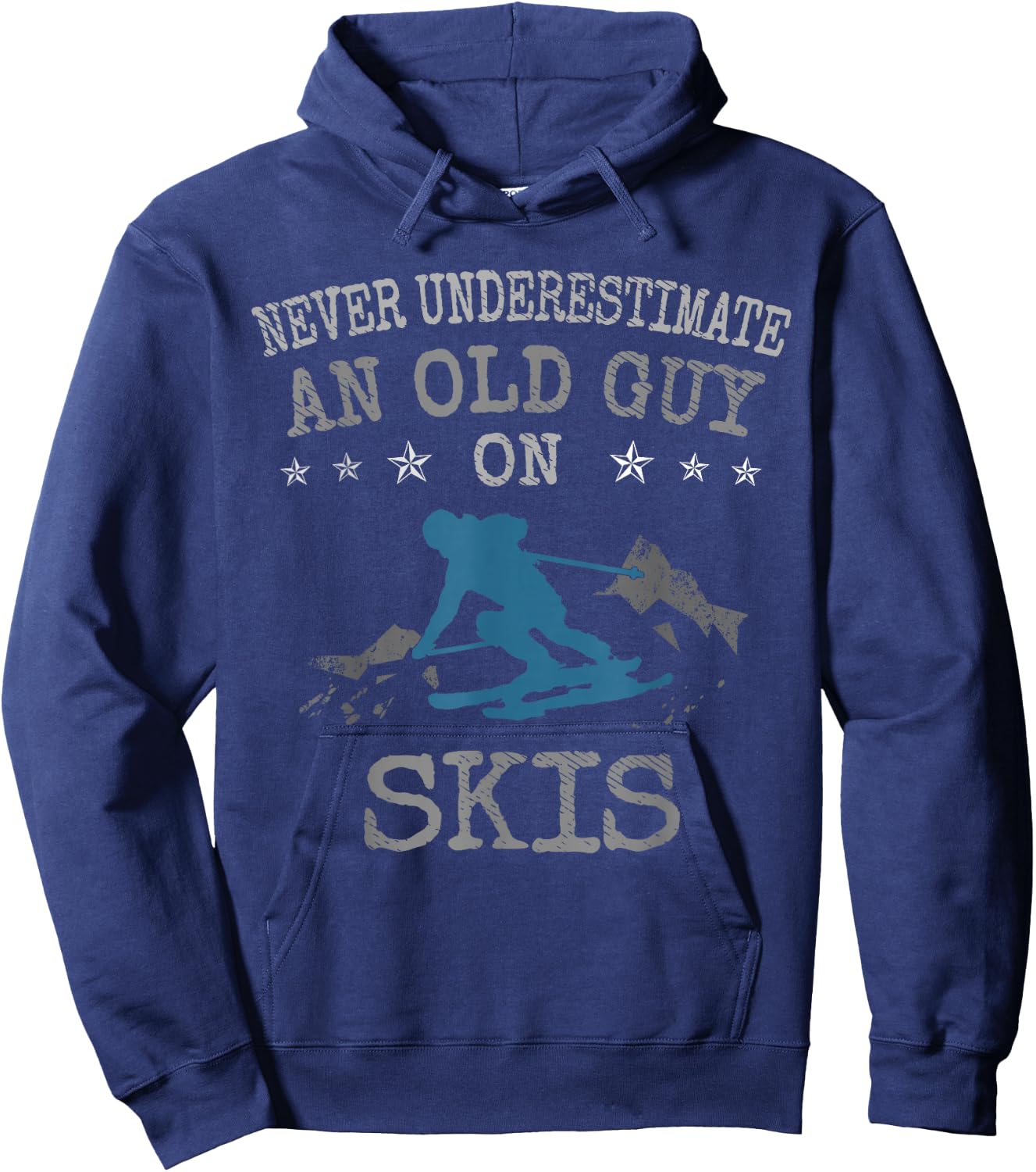 Skiing Love Never Underestimate an Old Guy on Skis Hoodie - Hoodie | Navy