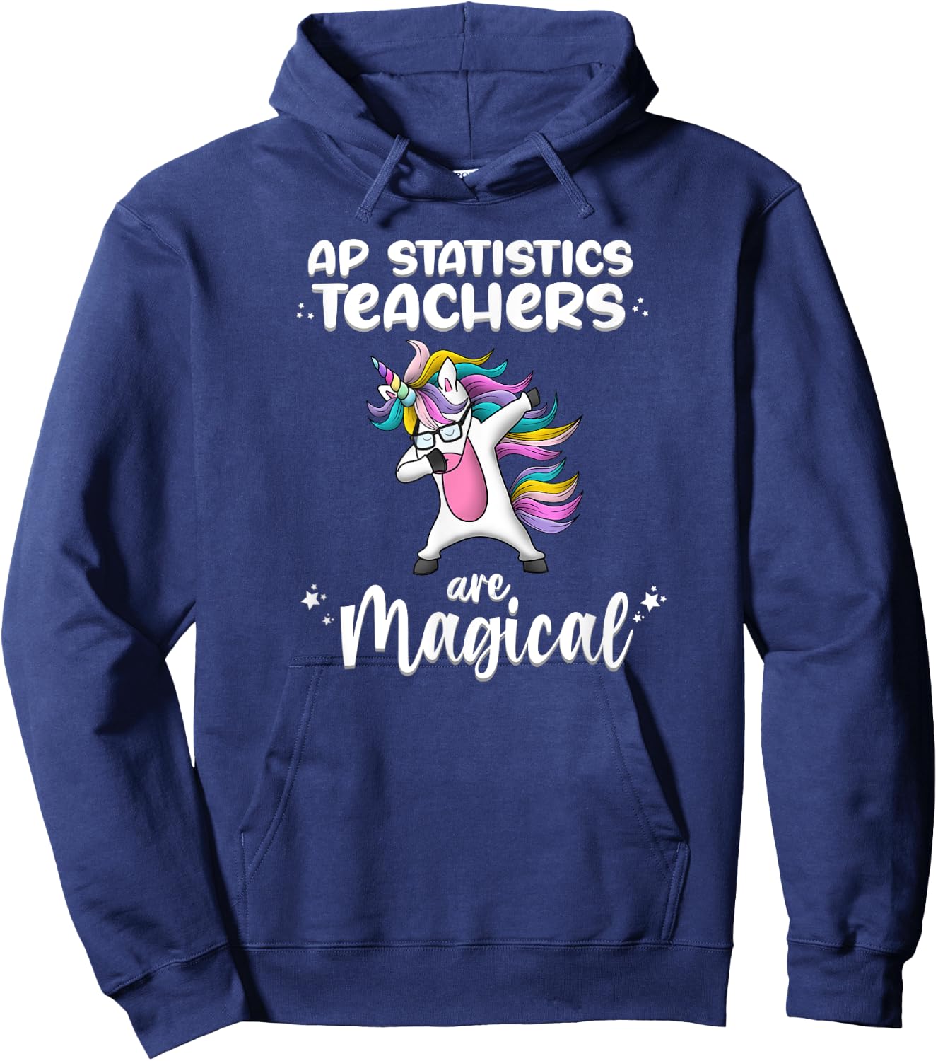 Unicorn Girl AP Statistic Teacher Gift Love Awesome Funny Hoodie - Hoodie | Navy