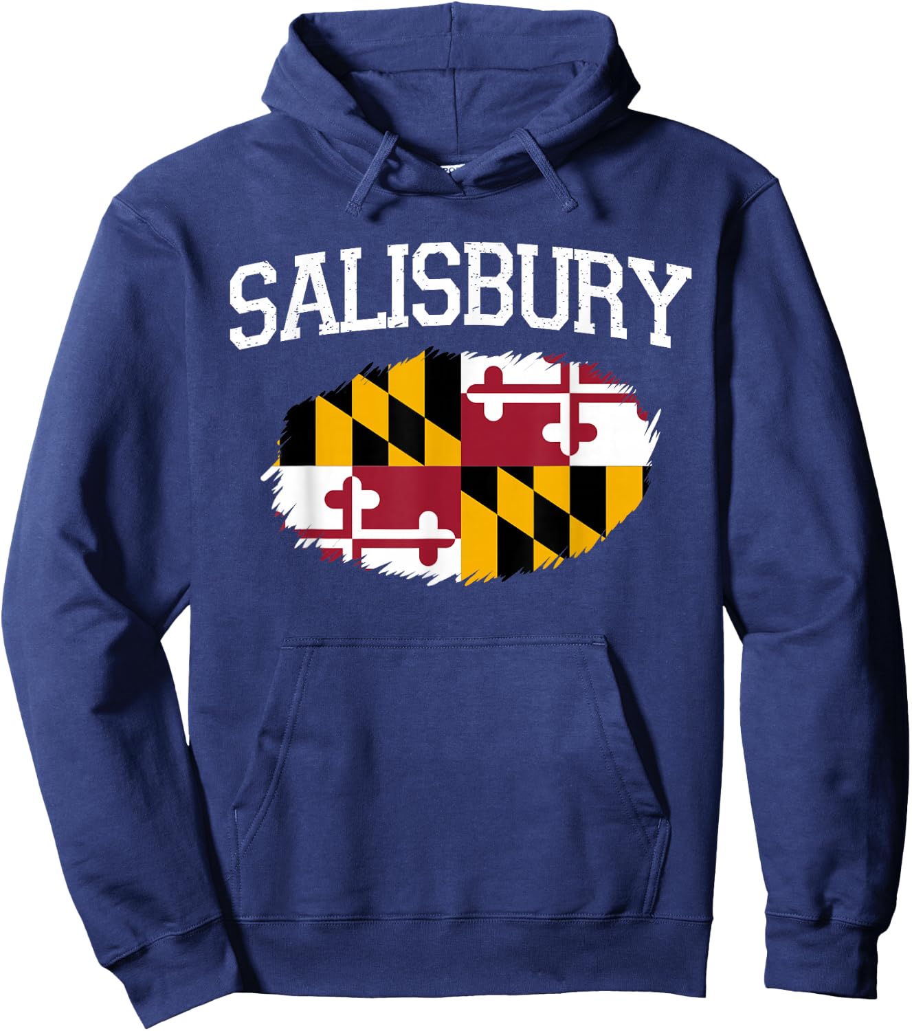 Salisbury MD Maryland Flag Vintage USA Sports Men Women Hoodie - Hoodie | Navy