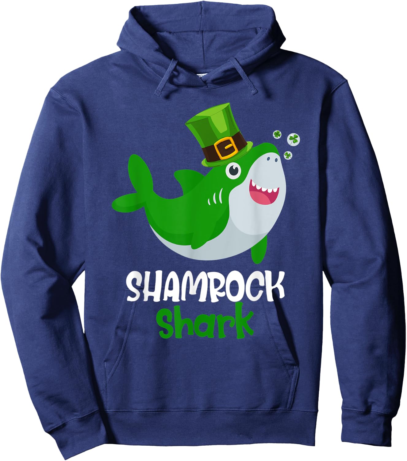 Shamrock Shark Funny St Patrick's Day Leprechaun Gift Kids Hoodie - Hoodie | Navy