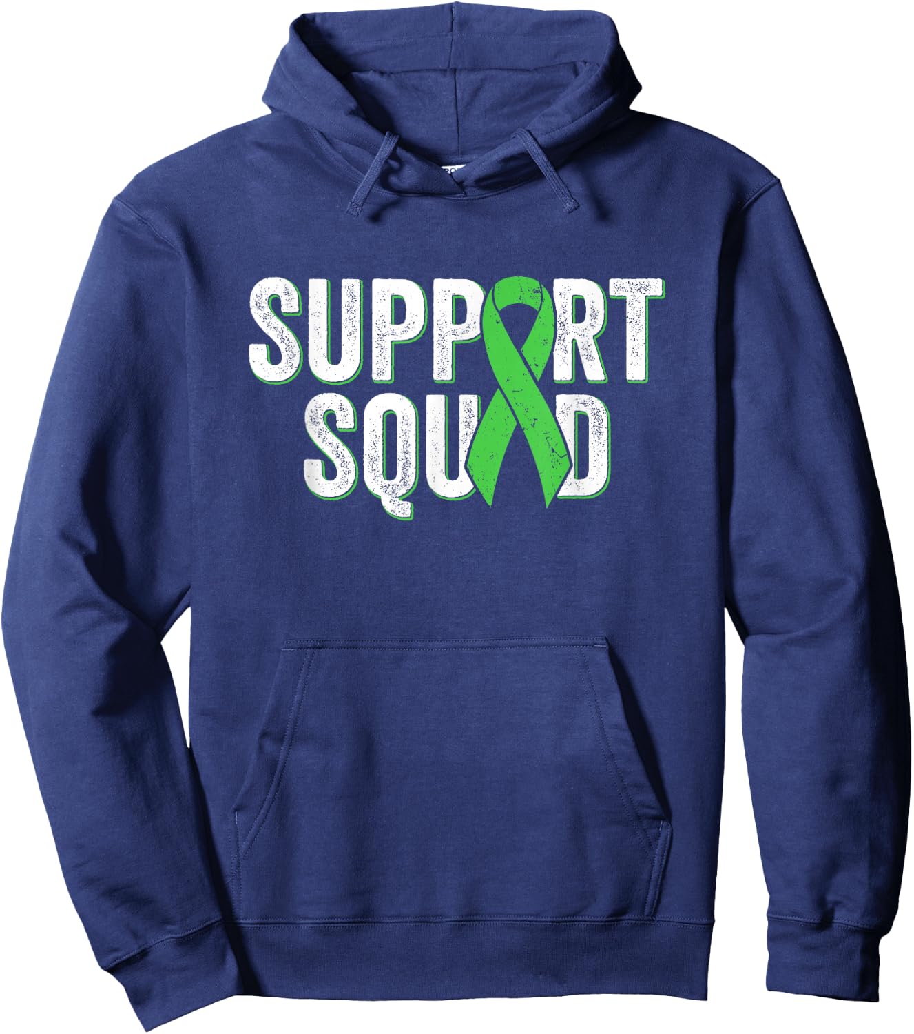 Non-Hodgkins Lymphoma Support Squad - Lime Green Awareness Hoodie - Hoodie | Navy