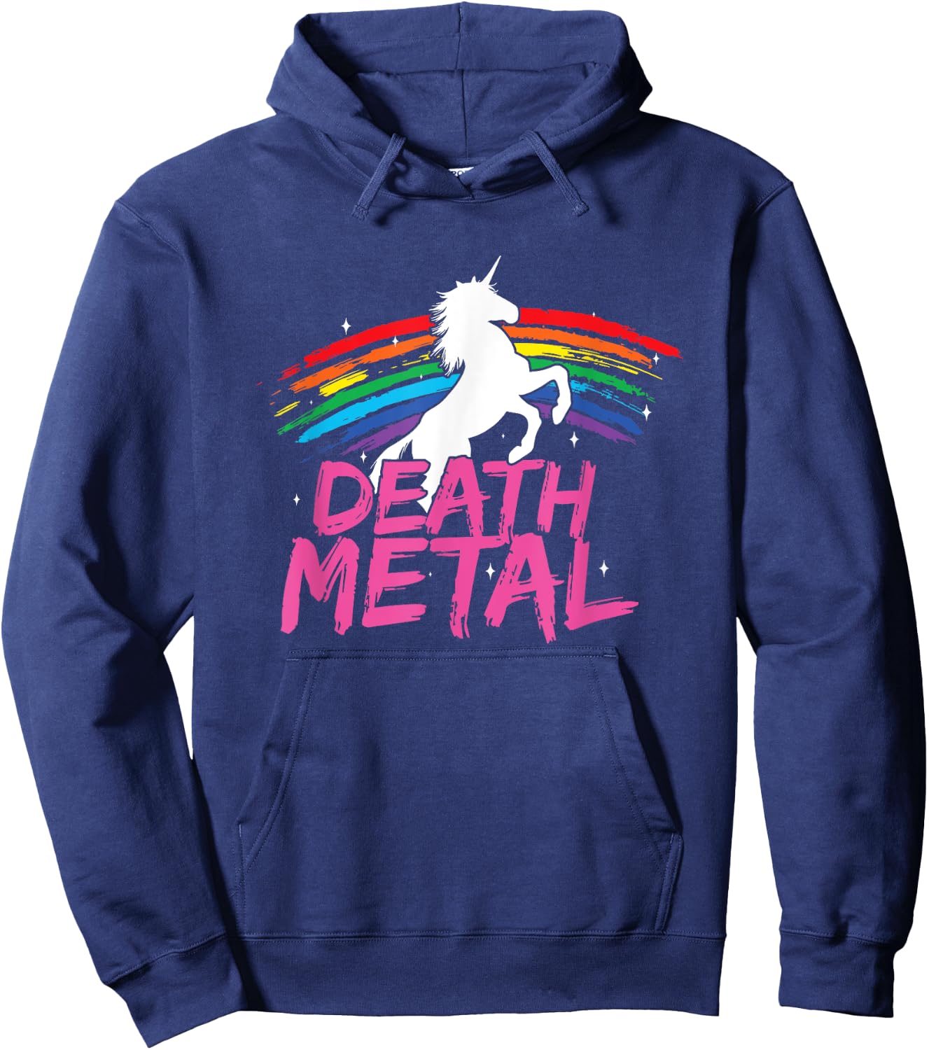Unicorn Death Metal Rocker Metalhead Design Funny Hard Rock Hoodie - Hoodie | Navy