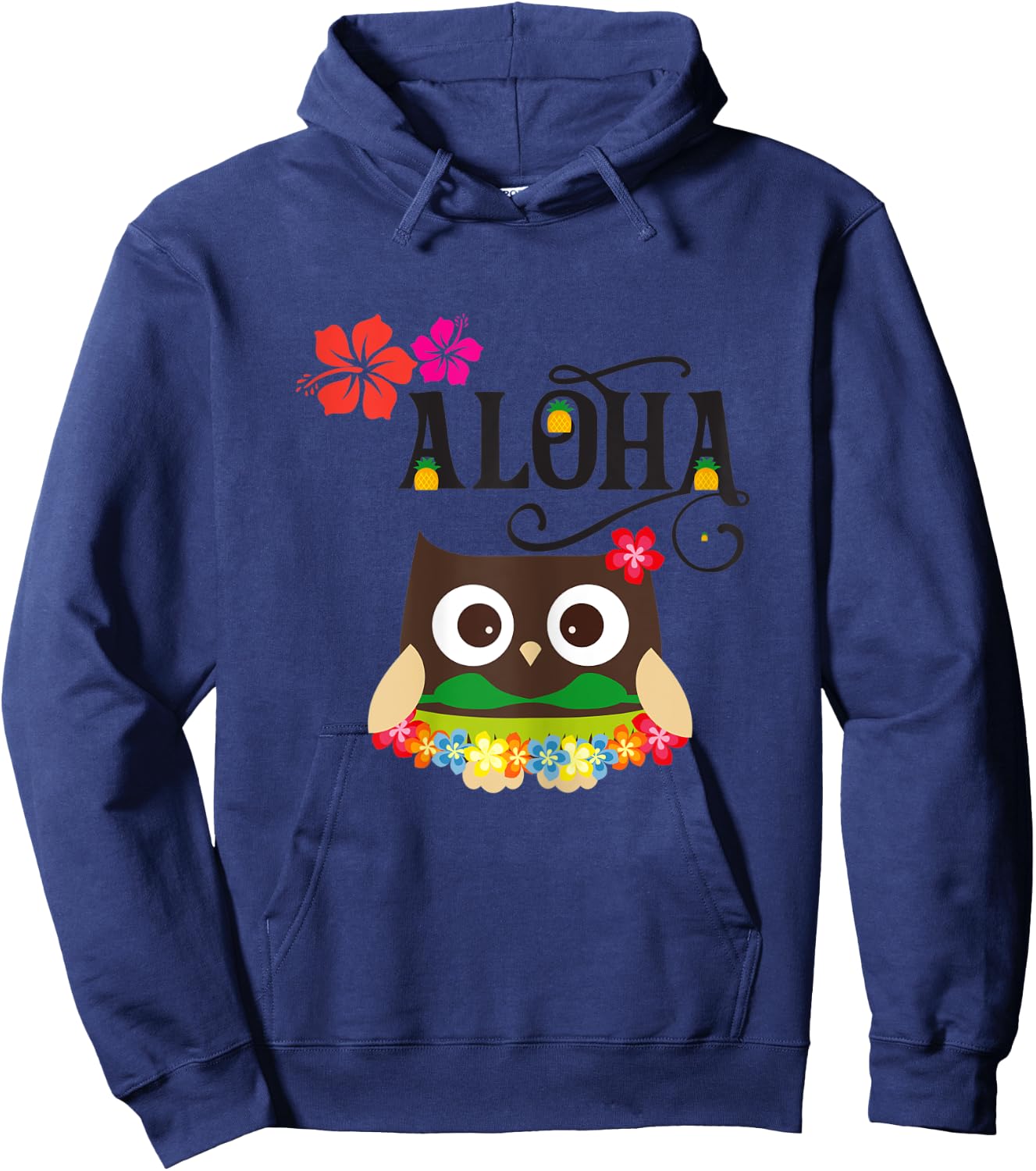 Cute Tropical Hawaiian Owl Luau Gifts Hoodie - Hoodie | Navy