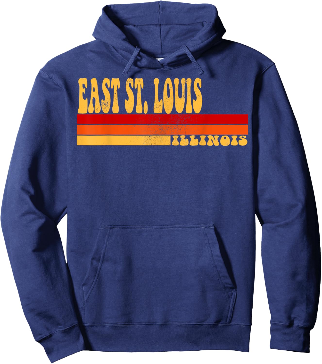 EAST ST LOUIS Illinois City Vintage Roots Retro 70s 80s Hoodie - Hoodie | Navy