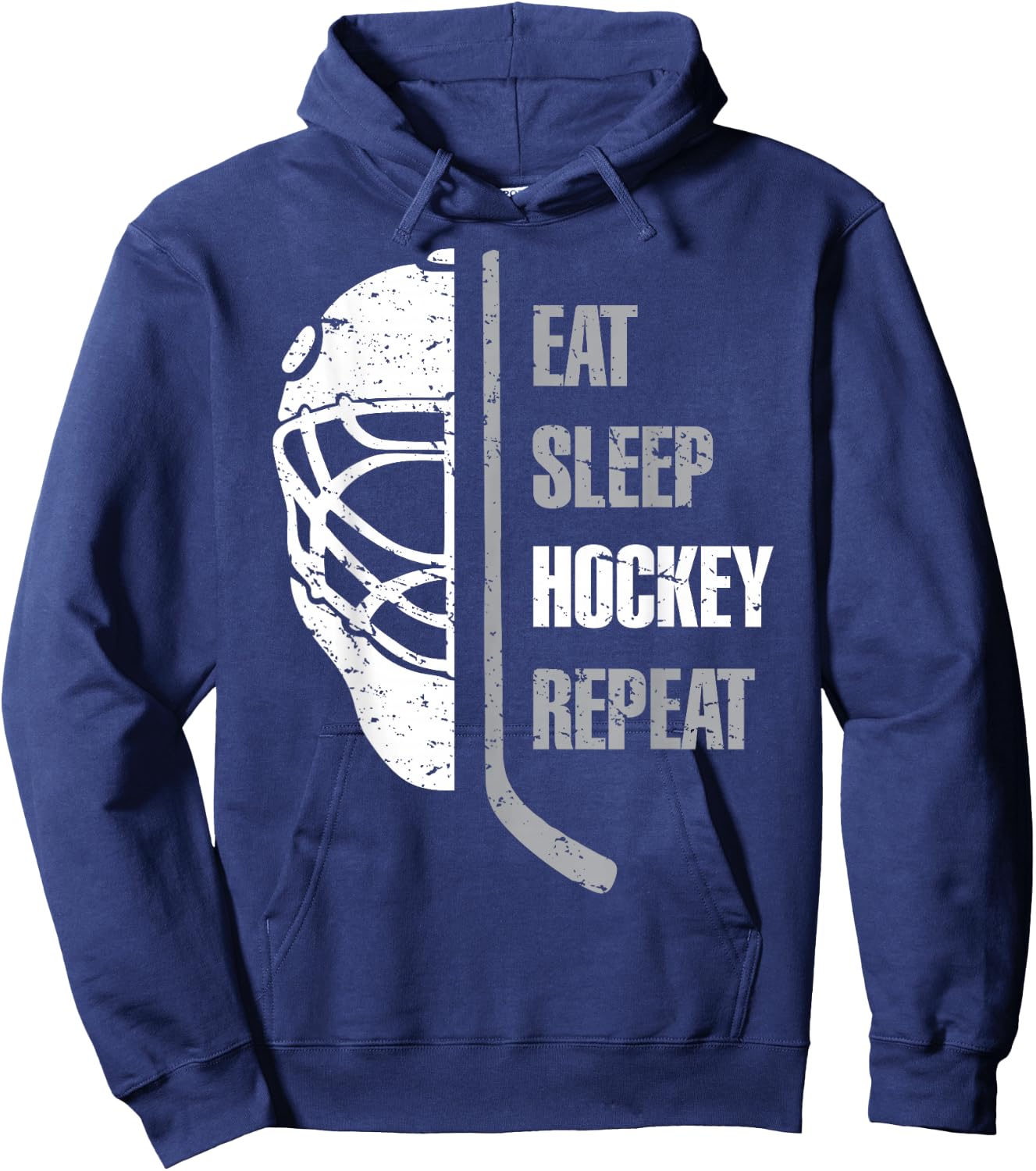 Eat Sleep Hockey Repeat Christmas For Teen Adult Hockey Hoodie - Hoodie | Navy