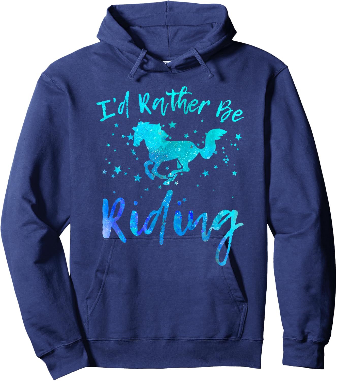 I'd Rather Be Riding Funny Horse Equestrian Rider Graphic Hoodie - Hoodie | Navy