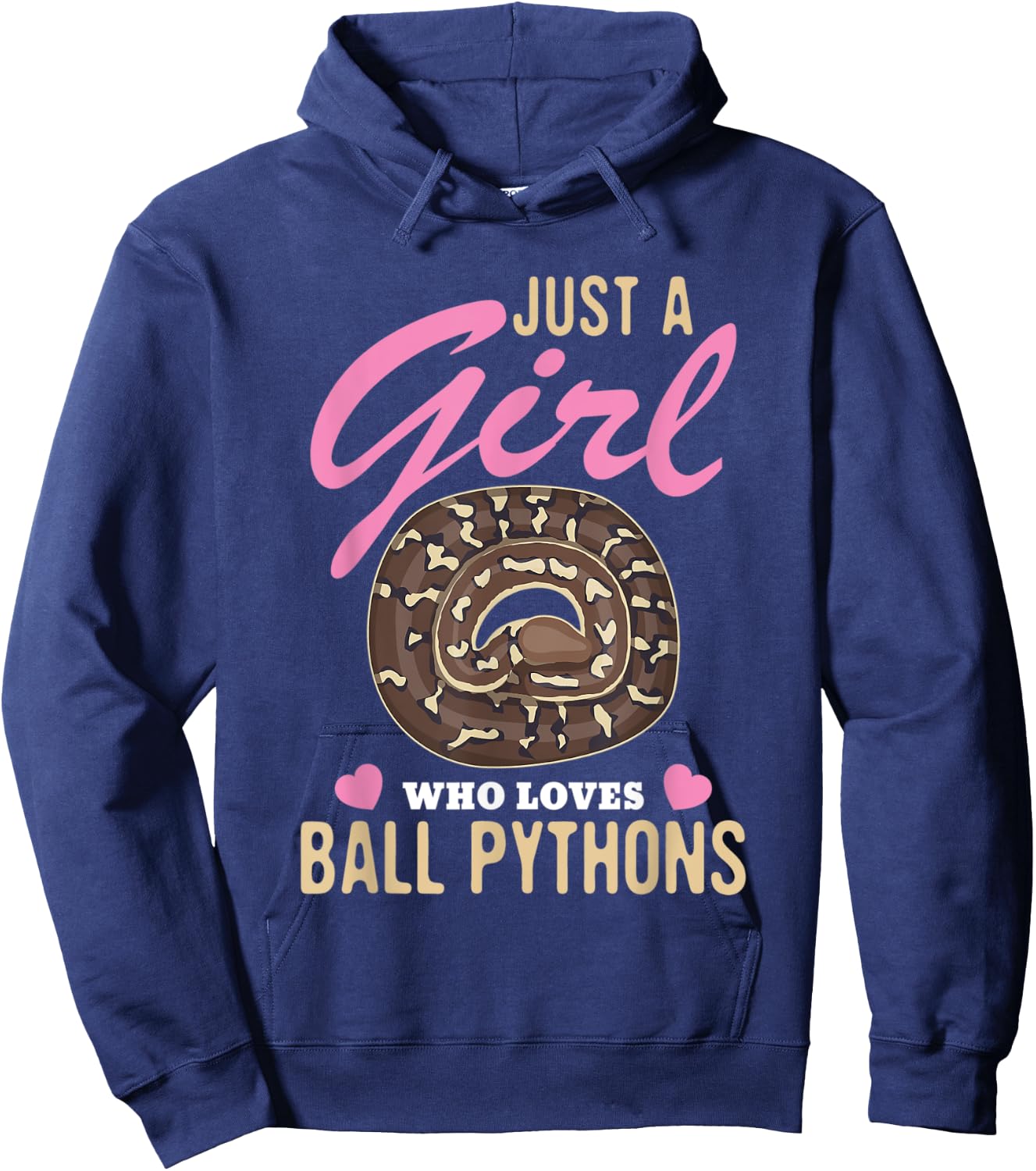 Just a Girl Who Loves Ball Pythons Snakes Snake Python Lover Hoodie - Hoodie | Navy
