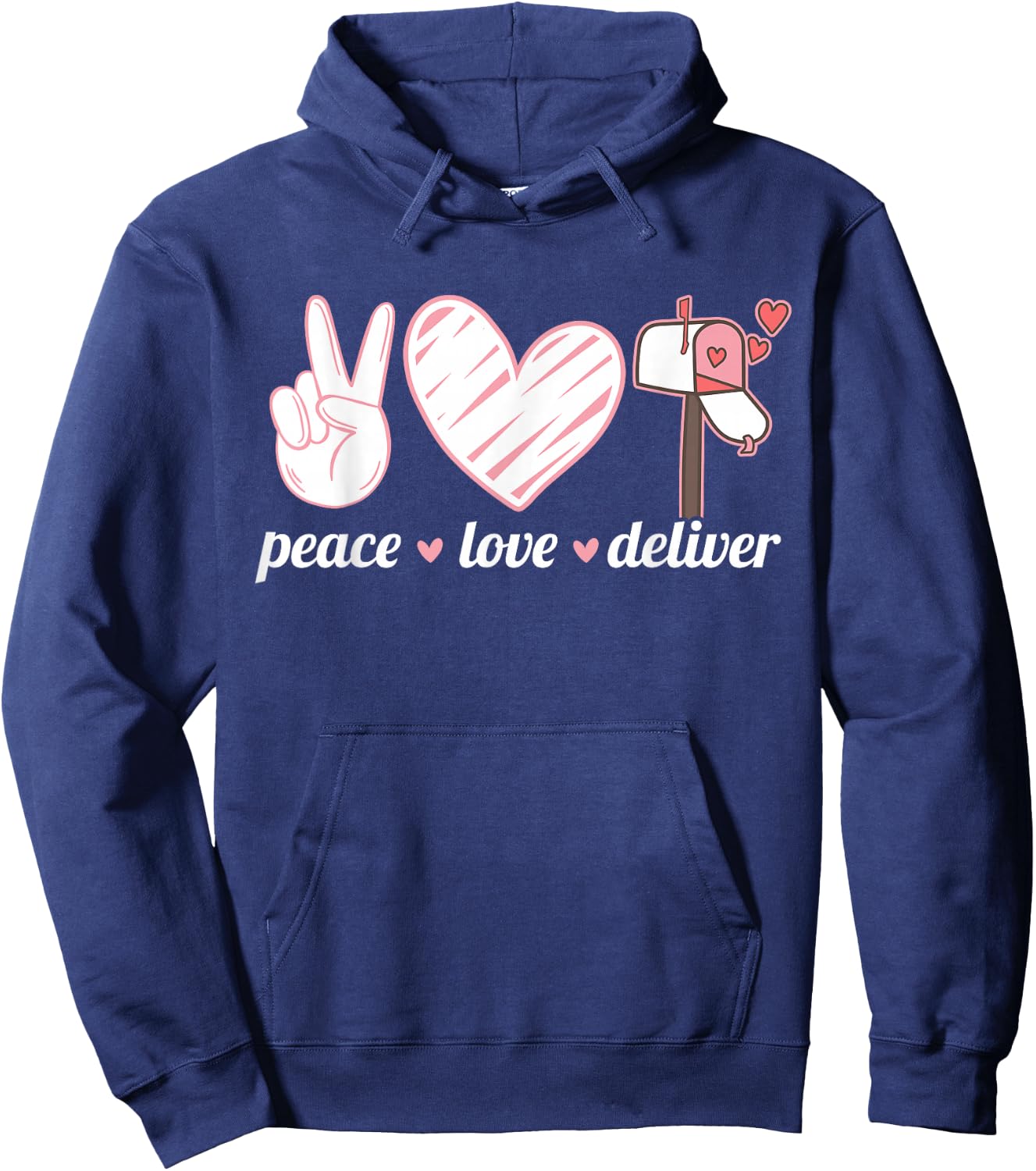 Peace Love Deliver Postal Worker Ballot Voting By Mail Hoodie - Hoodie | Navy