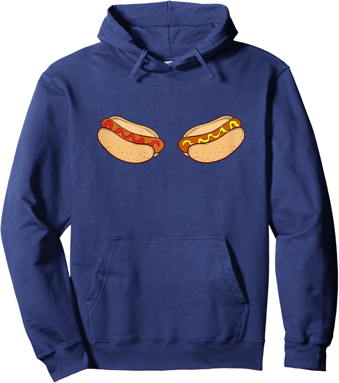 Funny Hot Dog Boobs Sexy Fast Food Fun Design for cool Women Hoodie - Hoodie | Navy