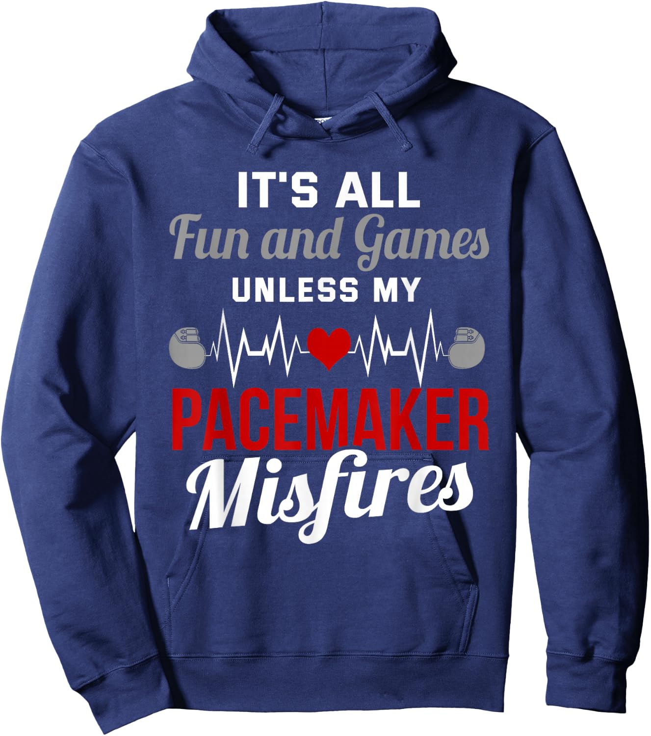 Pacemaker heart attack survivor recovery Hoodie - Hoodie | Navy