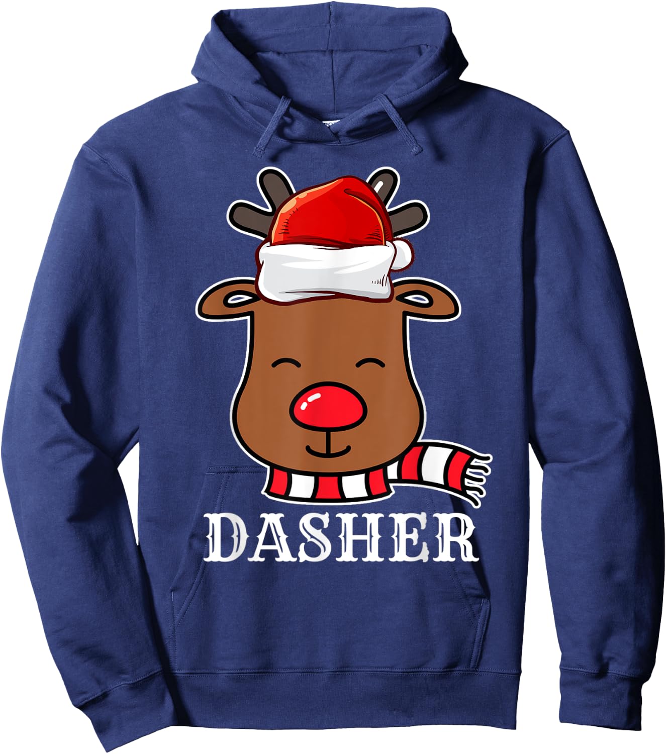 Santa Reindeer Dasher Xmas Group Costume Hoodie - Hoodie | Navy