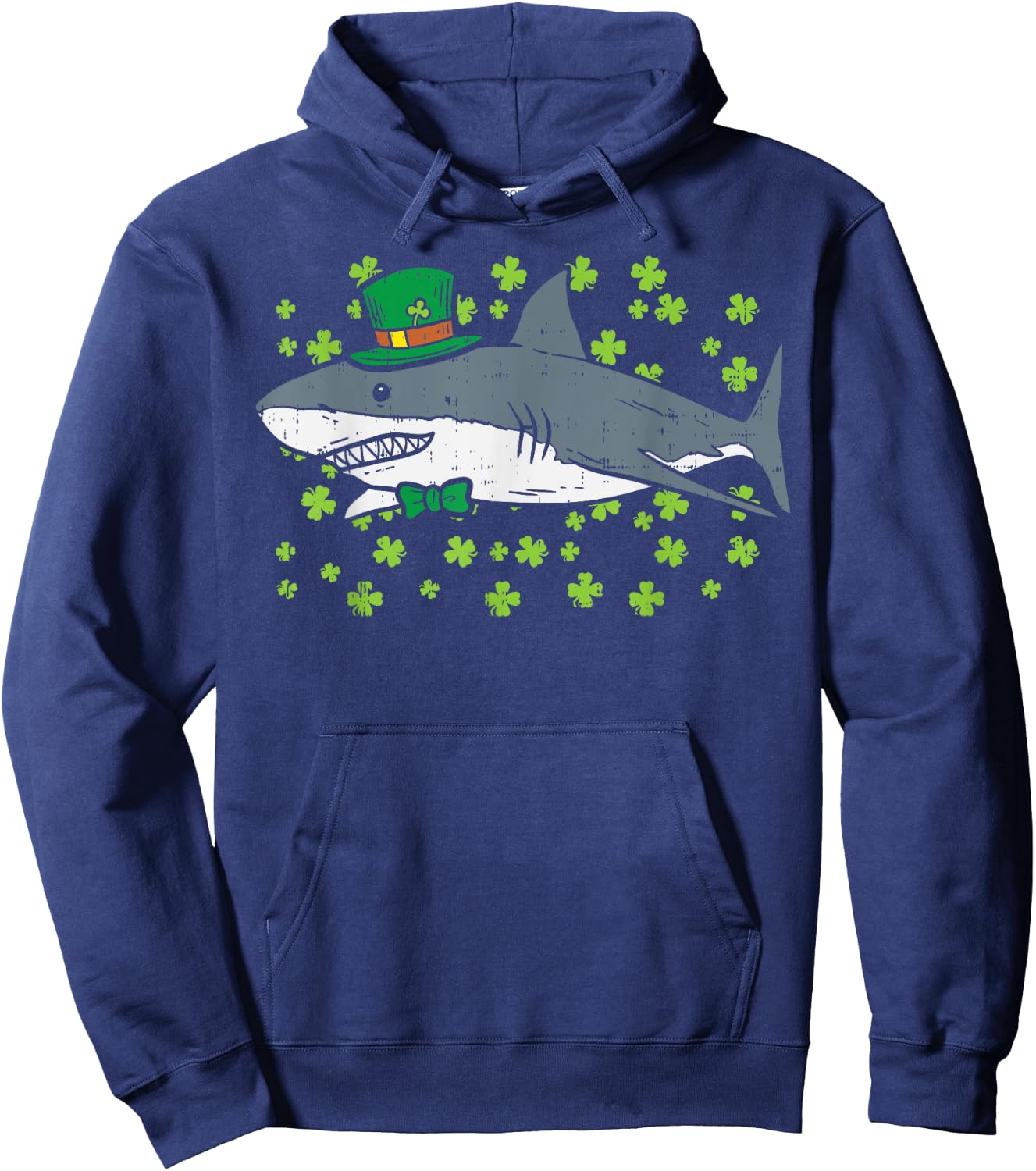Irish Leprechaun Shark Shamrock St Patricks Day Animal Gift Hoodie - Hoodie | Navy