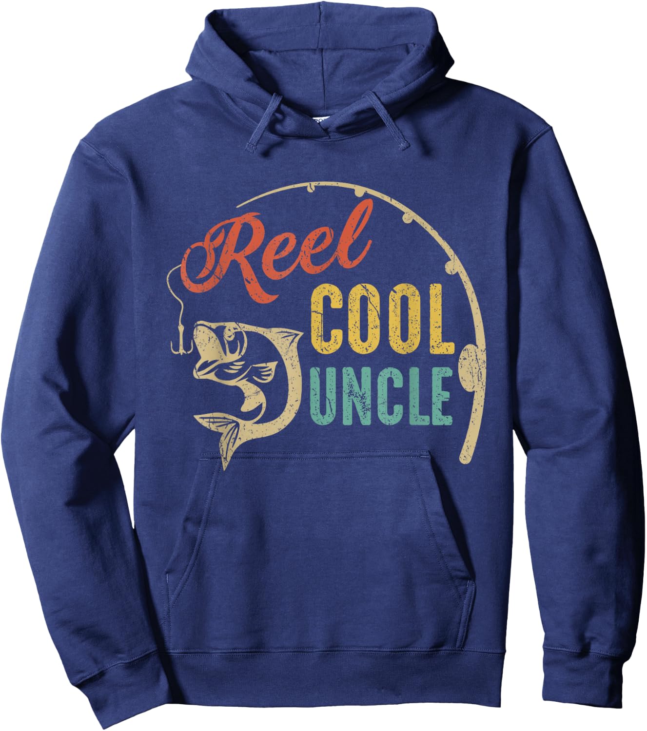 Father's Day Shirt Vintage Fishing Reel Cool Uncle Hoodie - Hoodie | Navy